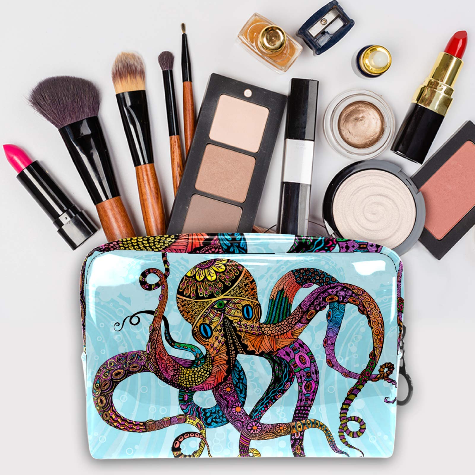 Portable Waterproof Makeup Bag with Zipper - Travel Toiletry Organizer for Women, Cosmetic Pouch for Makeup Brushes, Lipstick, Skincare - Perfect for Travel, Gym, and Daily Use