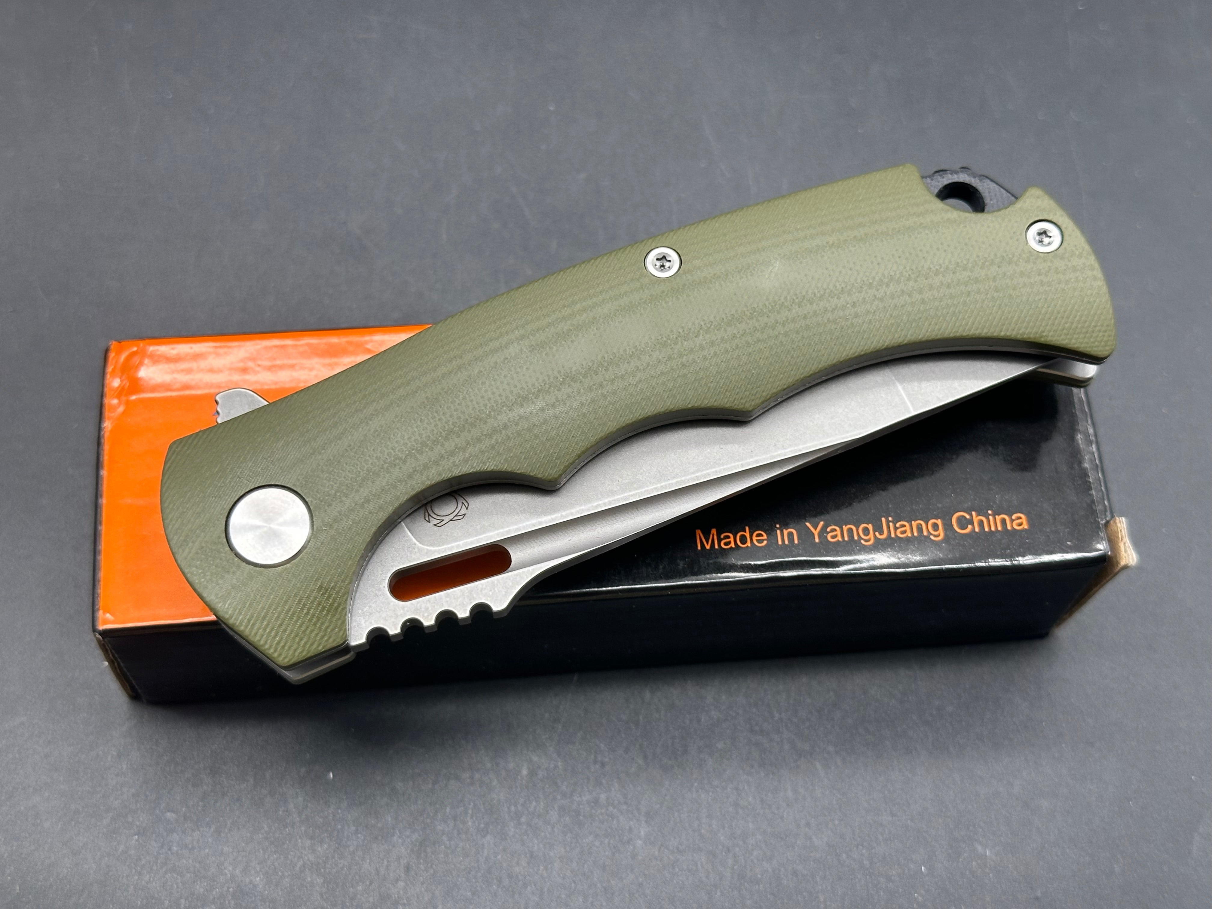 Sixleaf SL 01 Folding Pocket Knife - Green G10 Handle, D2 Steel Blade, Liner Lock Mechanism | EDC, Outdoor Camping, Hunting & Survival Gear