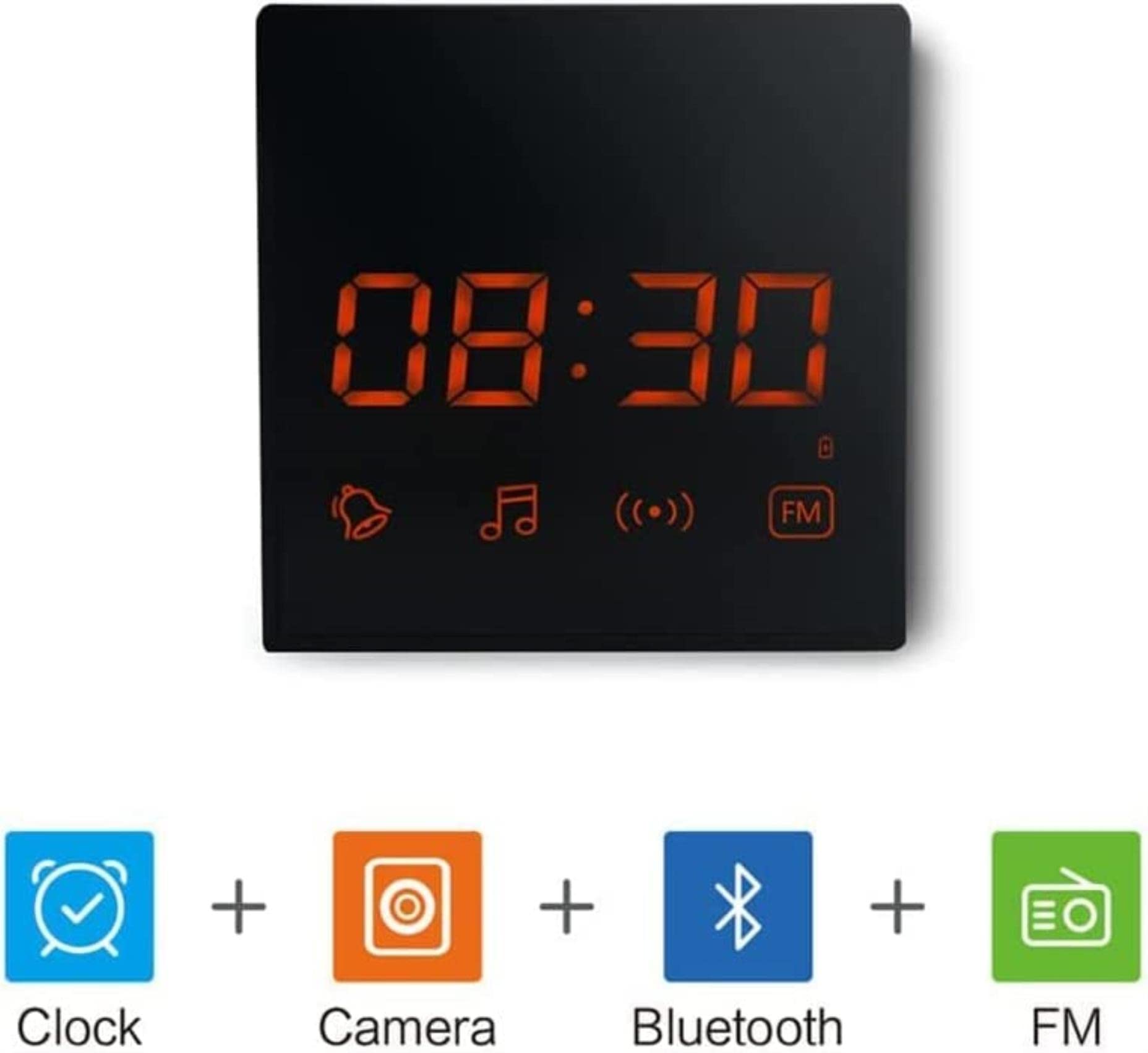 AADECOR WiFi Hidden Camera Clock - 1080P HD Spy Camera with Invisible Lens, Wireless Charger, Speaker & Music Box for Home Security & Surveillance | Perfect for Office, Nursery, and Indoor Monitoring