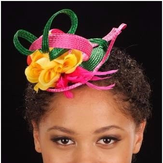 Elegant Green and Pink Fascinator for Women - Perfect for Weddings, Tea Parties & Special Occasions | F6013