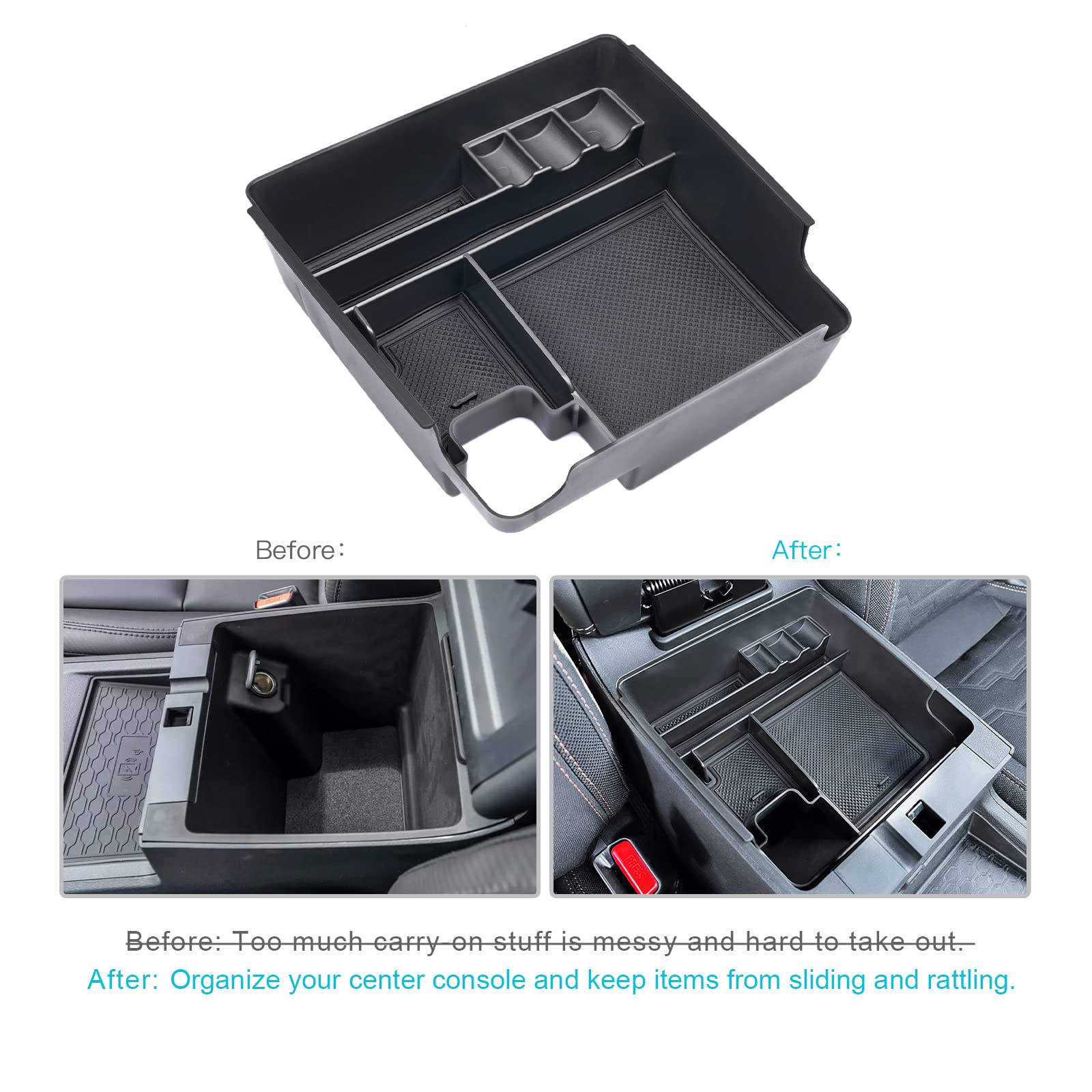 2022-2025 Nissan Frontier Pickup Truck Center Console Organizer & Armrest Storage Box - Durable Truck Accessories for Organizing Phone, Keys, Wallet (Fits 2022 2023 2024 2025 Models) - Perfect for Road Trips, Daily Commute & Work Site Organization
