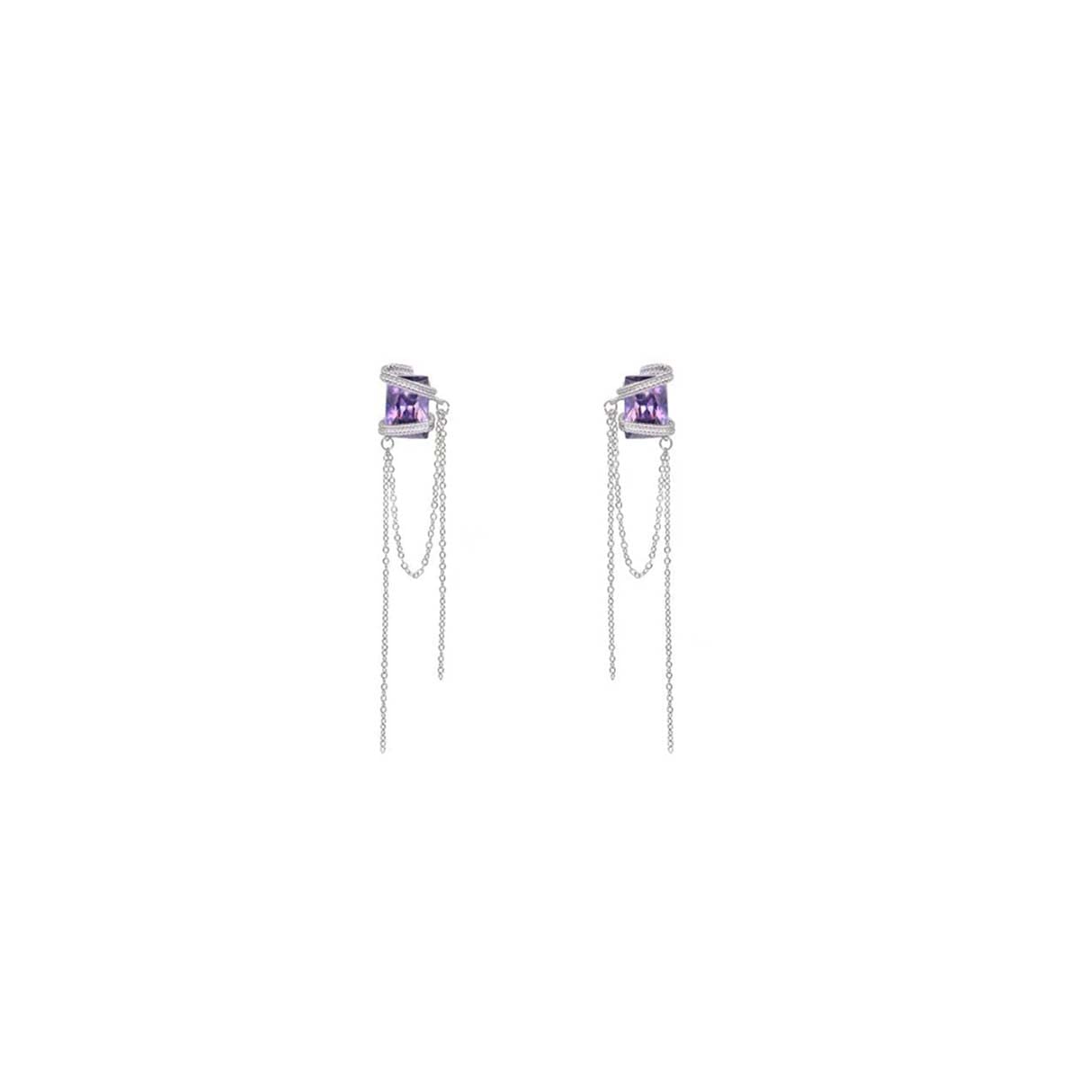 Fashion Water Droplet Earrings with Elliptic Crystals for Party & Wedding