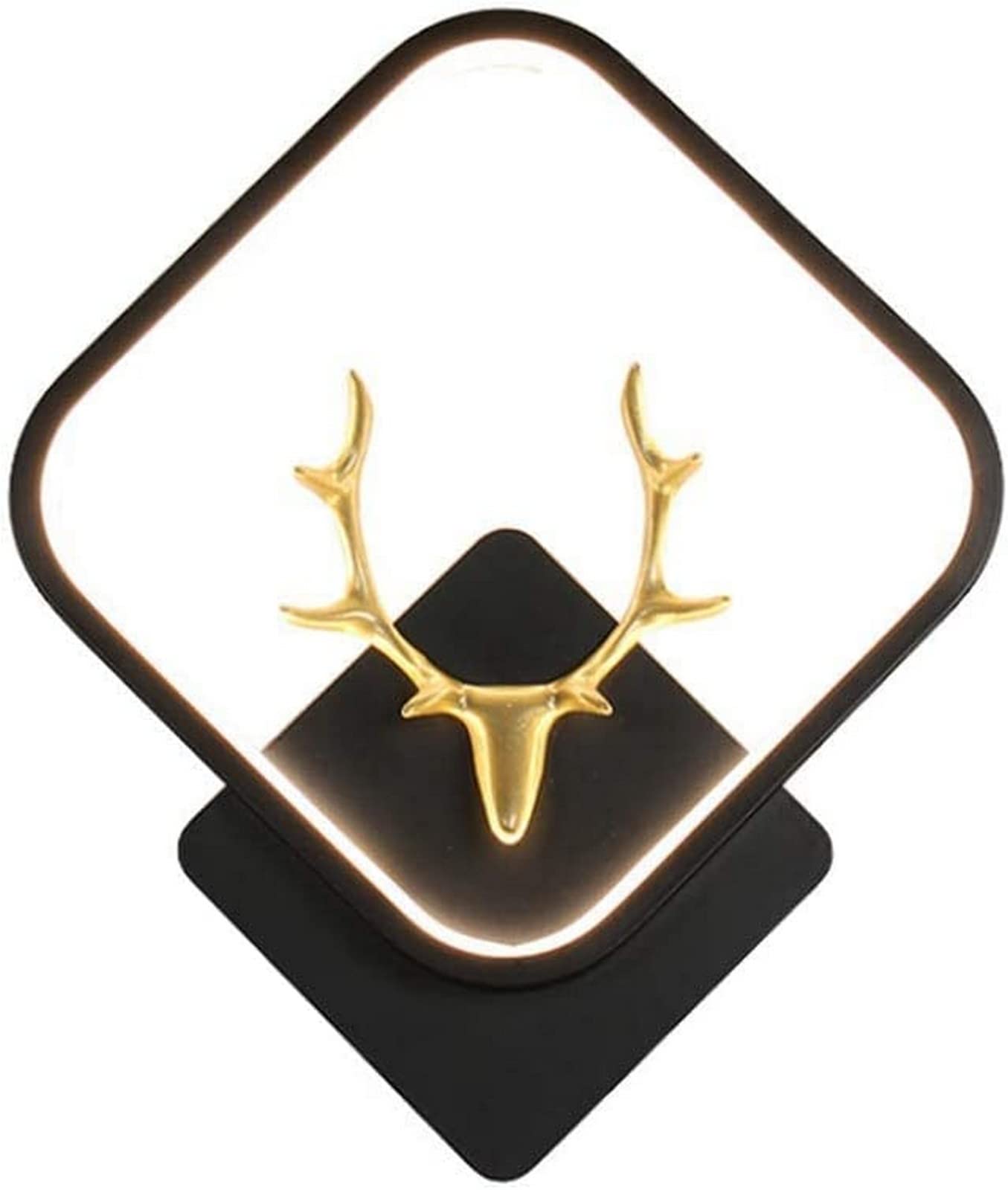 YKLL 15W LED Modern Deer Wall Light - Minimalist Iron Acrylic Sconce for Bedroom, Living Room, Hallway & Staircase - Warm White Bedside Decor Lamp - Perfect for Ambient Lighting and Home Decoration