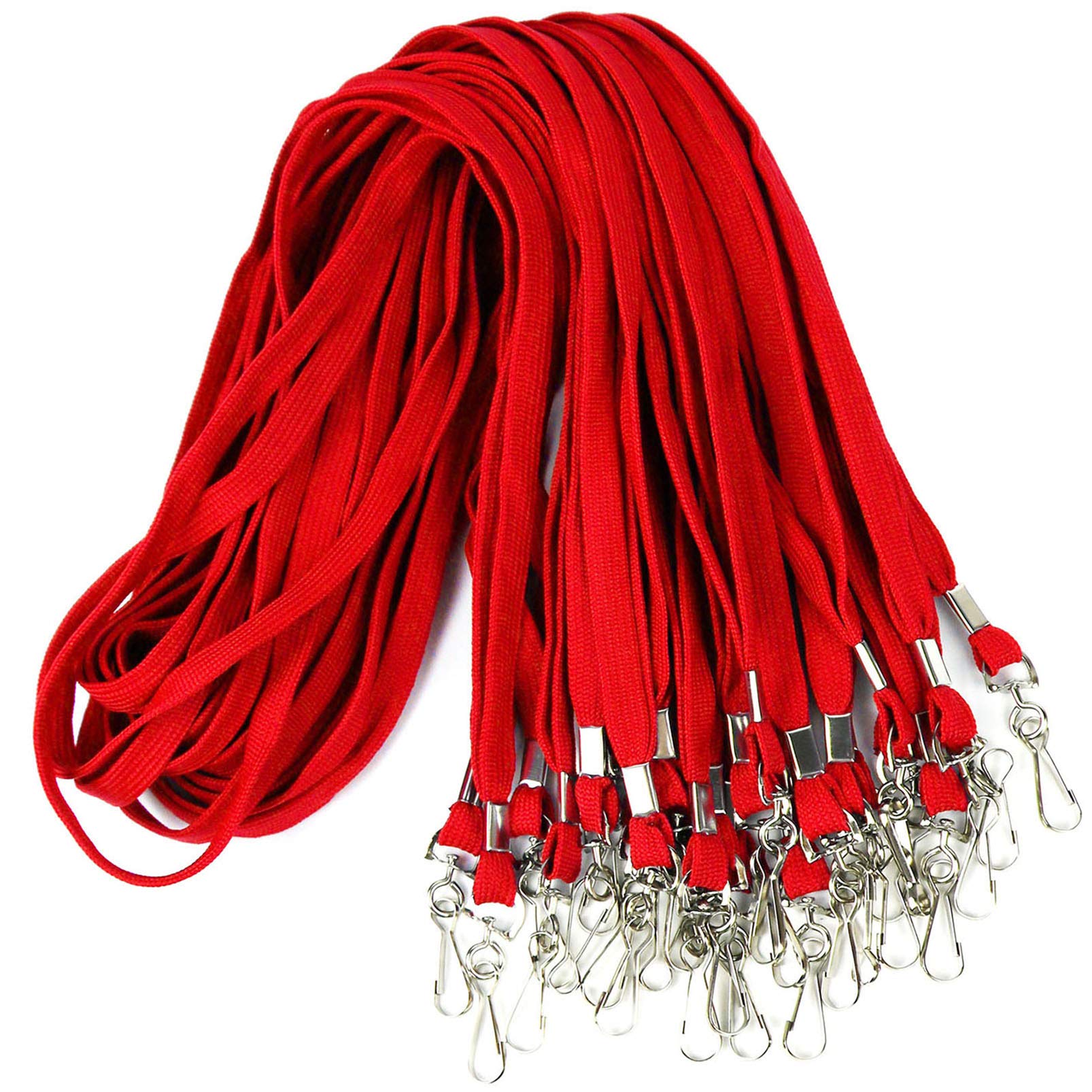 Durable Flat Lanyard with Swivel Hook & Clip - Bulk Neck Badge Holder for Work & Events