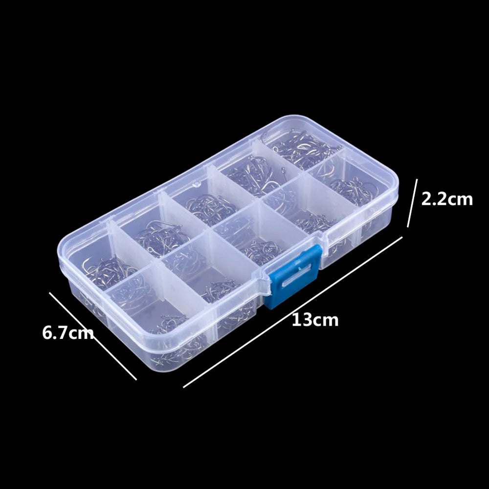 Premium Fishing Hook Box Set - 50pcs Stainless Steel Hooks for Freshwater & Saltwater Fishing - Ideal for Bass, Trout, and Saltwater Game Fish - Perfect for Anglers, Fishing Trips, and Outdoor Adventures