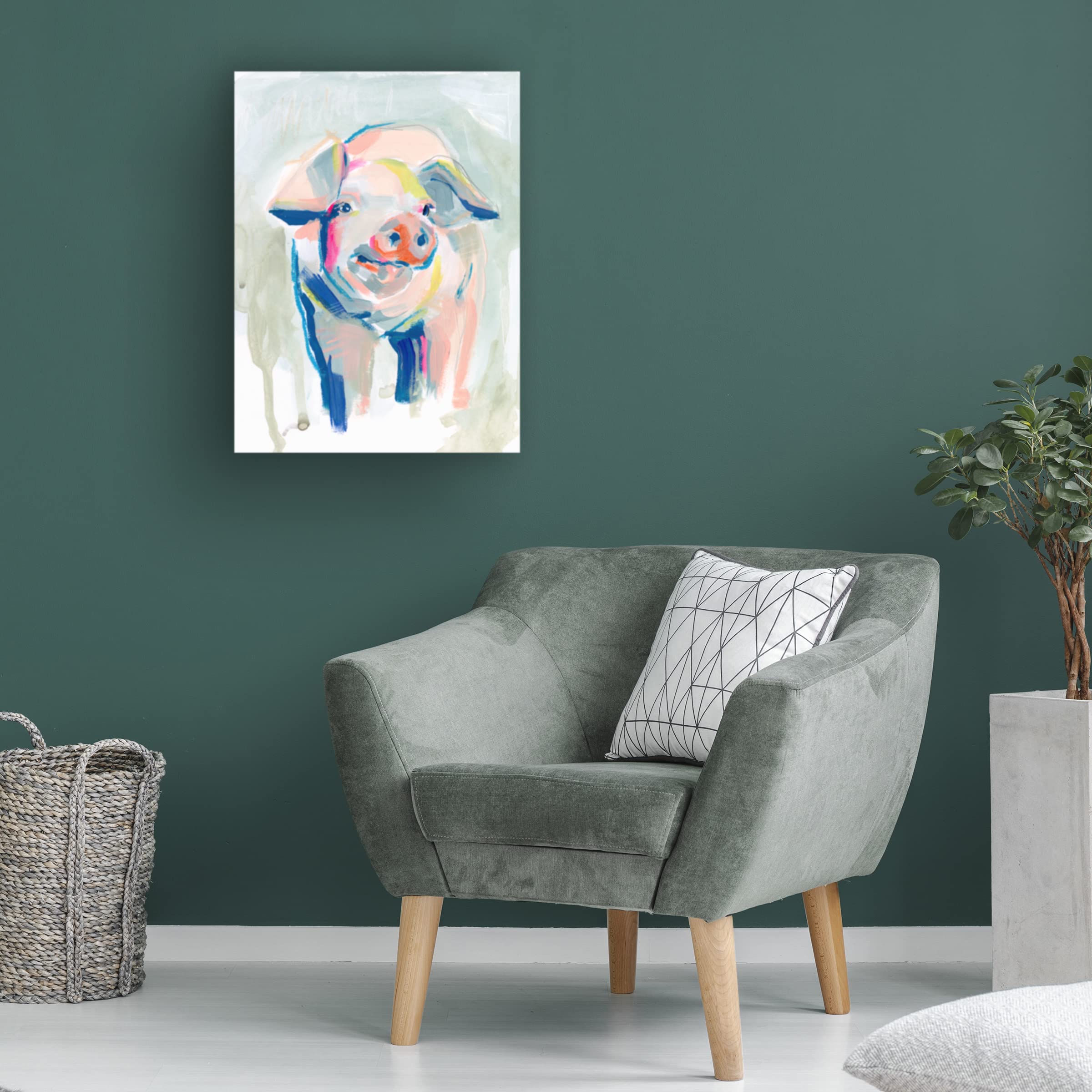 Jennifer Paxton Parker 'Fluorescent Farm II' Canvas Wall Art Print - Modern Farmhouse Decor for Living Room, Bedroom & Office