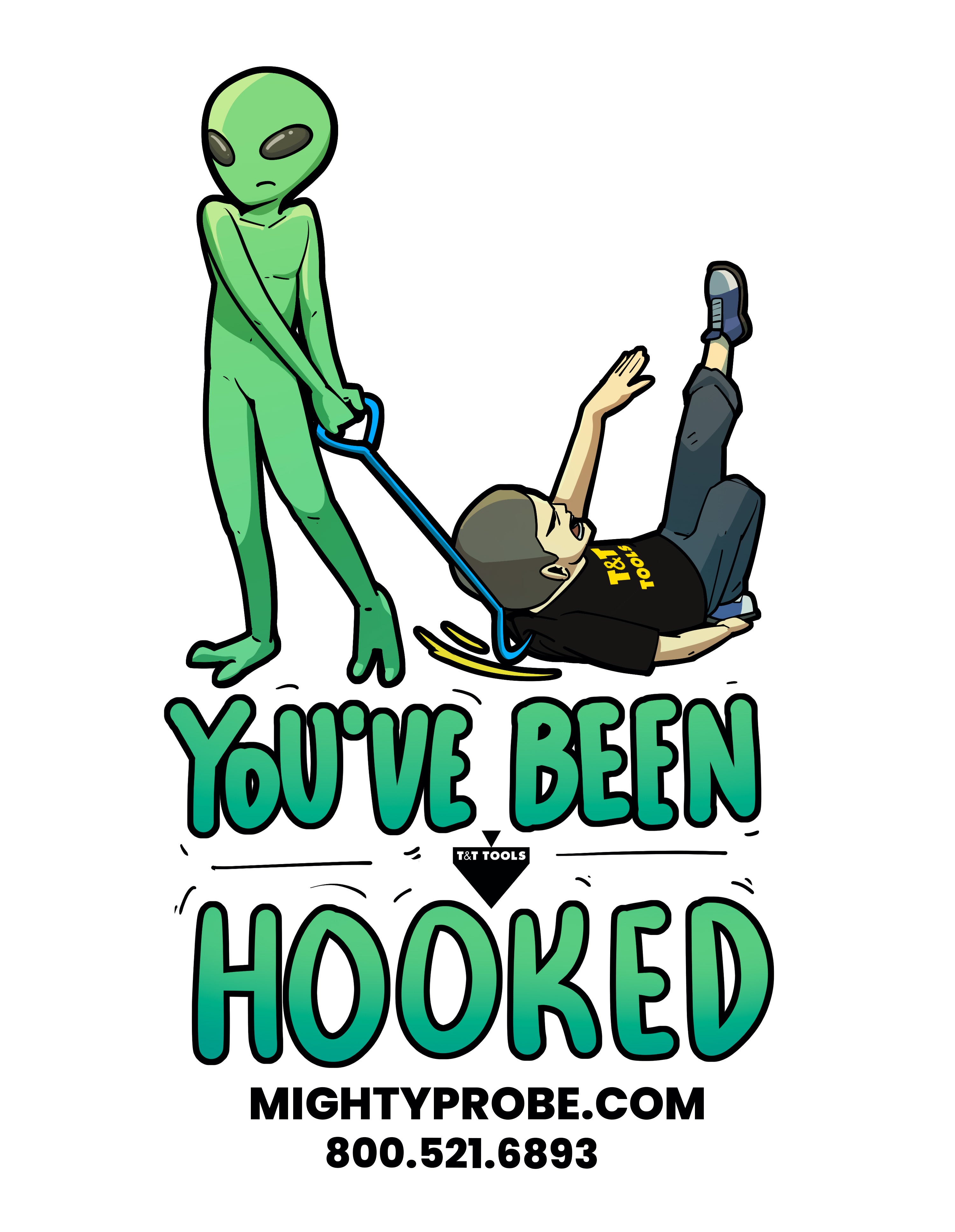 Alien You've Been Hooked T-Shirt - Funny Sci-Fi Graphic Tee for Men & Women - Perfect for Cosplay, Comic Con, and Movie Nights