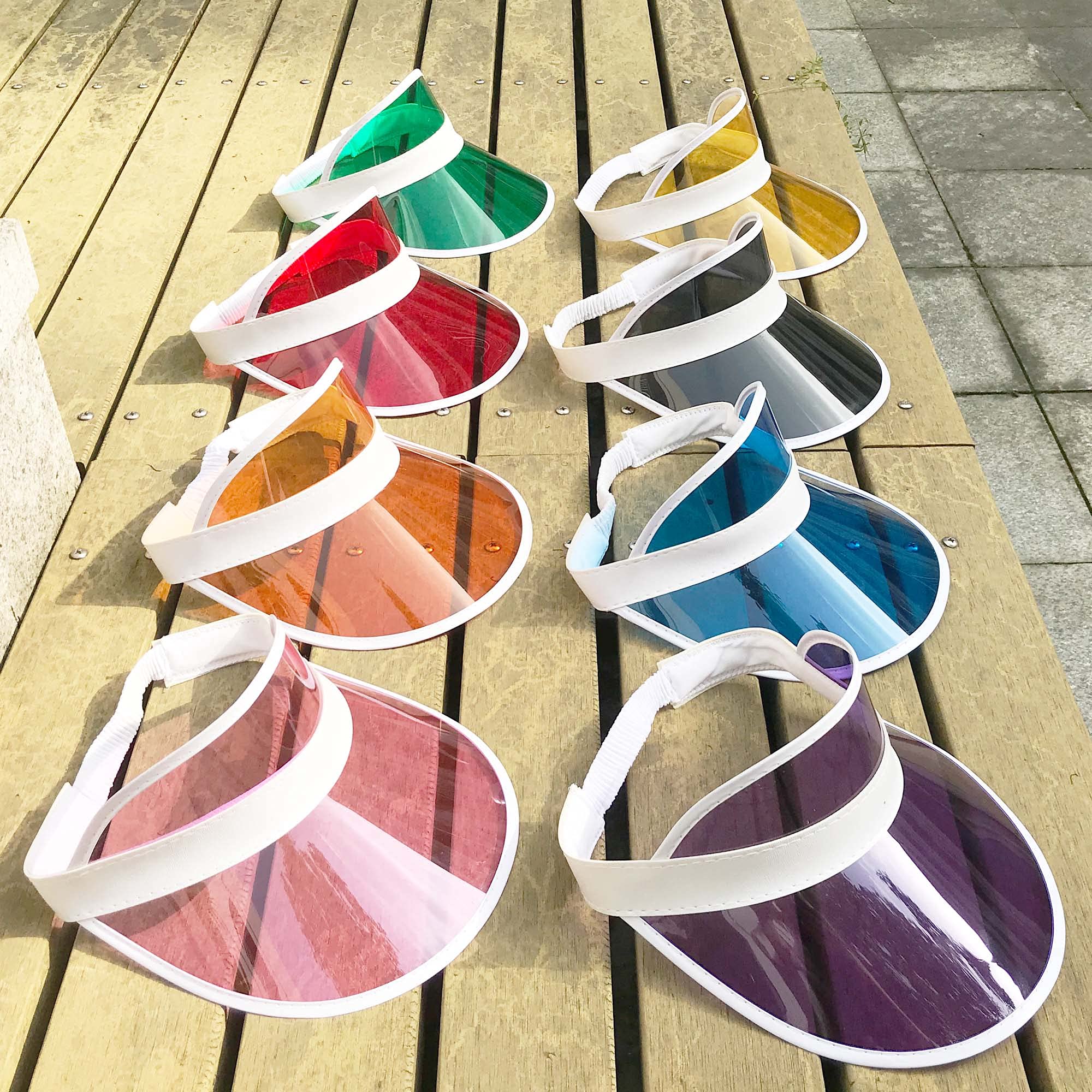 12 Pack Women's UV Protection Sun Visor Hats - Breathable Clear Brim Outdoor Sports & Beach Golf Sun Hat for Summer, Running, Travel, Party Accessories