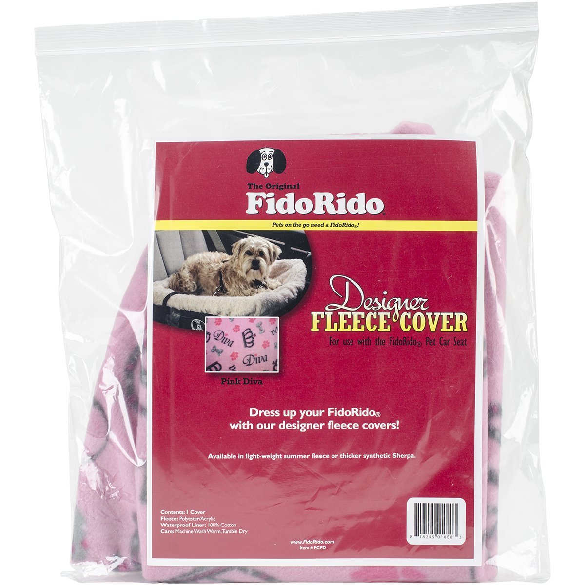 Machine Washable Dog Car Seat Cover - Fleece Replacement for Cars & SUVs | Durable & Comfortable Pet Seat Protector | Travel & Vacation Essential | Pink Diva | Perfect for Road Trips, Daily Commutes & Pet Adventures