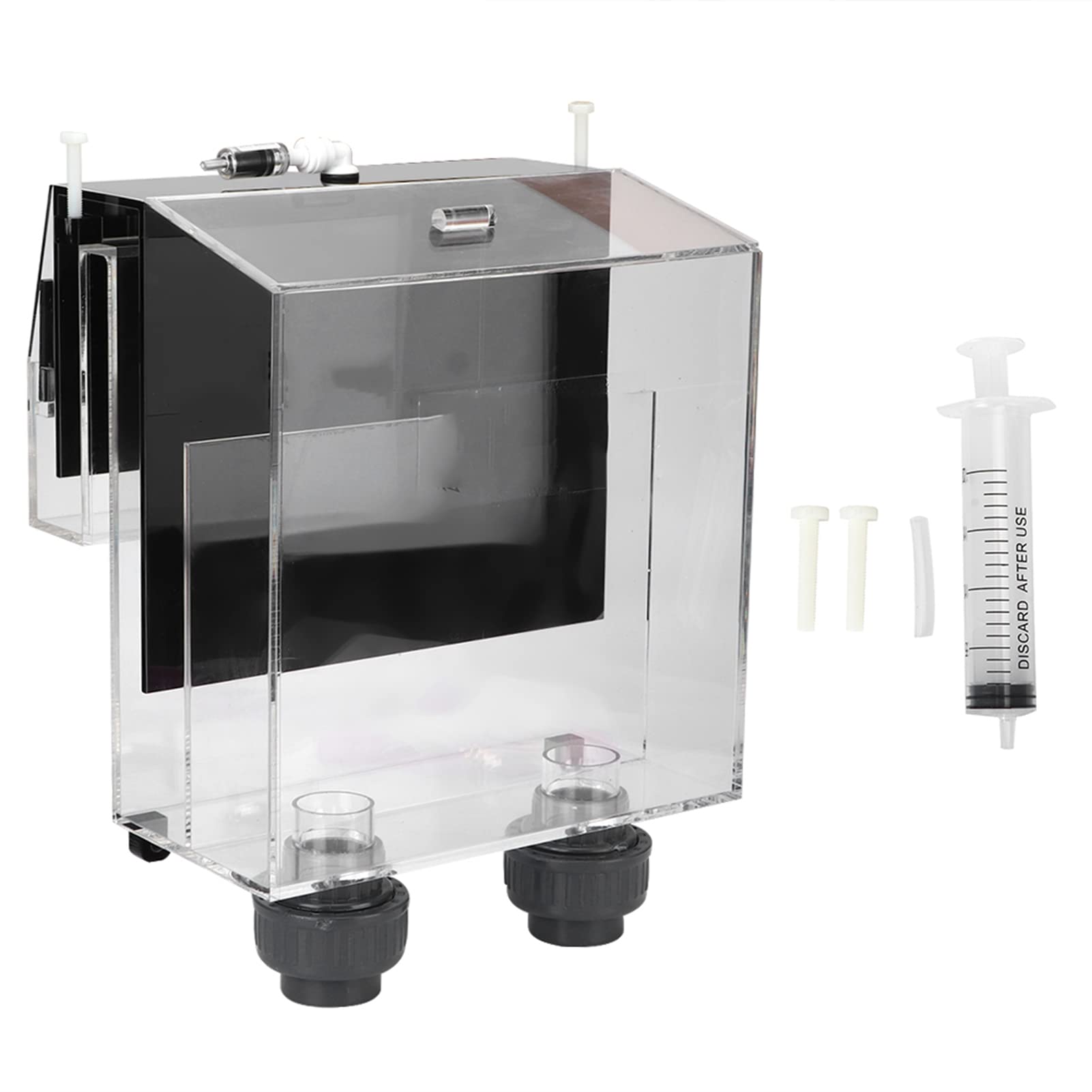 Zerodis Silent Aquarium Air Pump with Acrylic Hang-On Overflow Box - External Water Filtration System for Fish Tanks - Noiseless Siphon Circulation - Perfect for Freshwater/Saltwater Aquariums and Fish Tank Maintenance