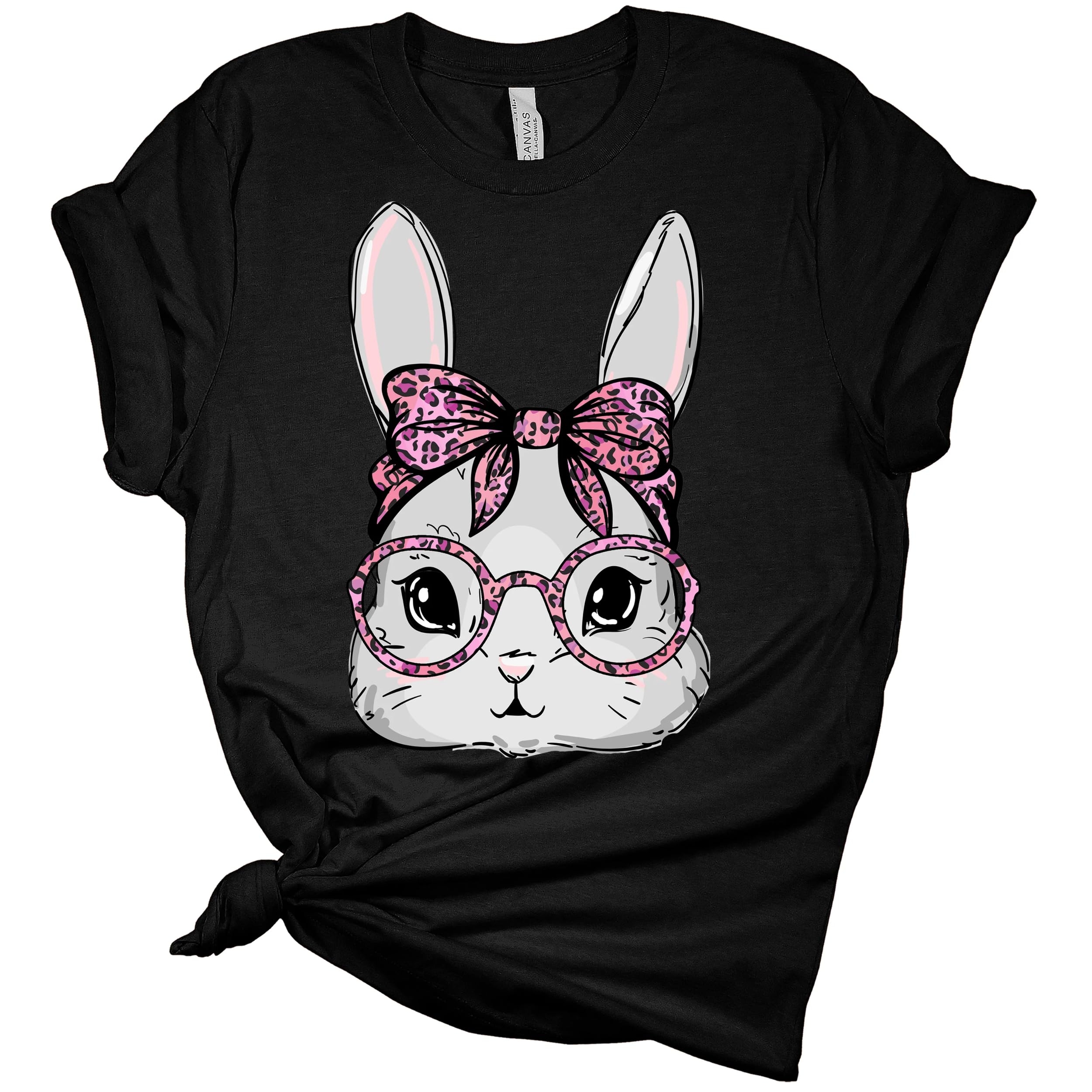 Women's Easter Bunny Face T-Shirt - Cute Funny Rabbit Graphic Tee for Easter Gifts & Spring Outfits | Perfect for Easter Parties, Family Gatherings & Casual Wear