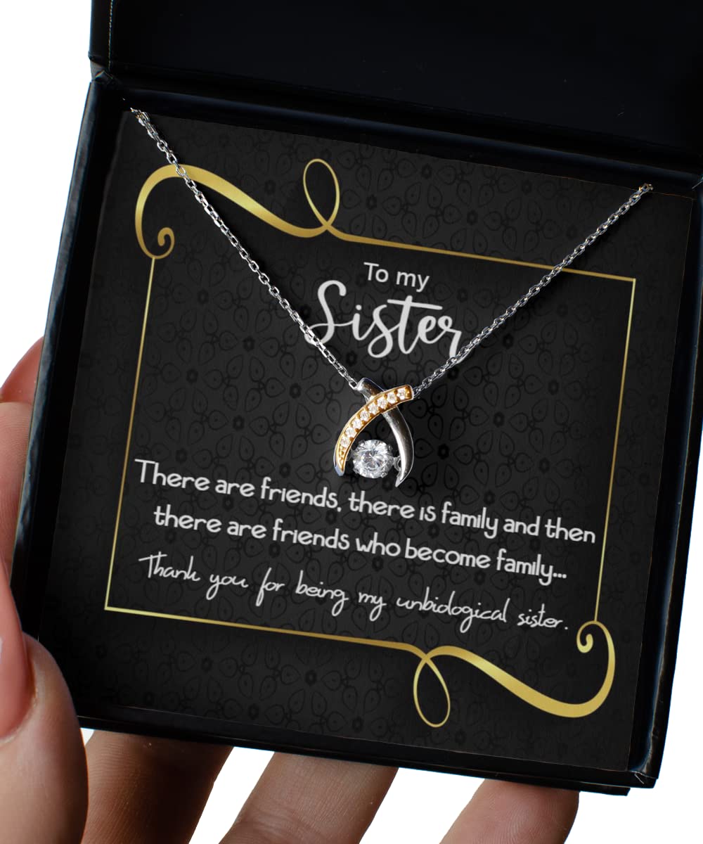 Wishbone Dancing Necklace - Best Friend Gift for Sister, BFF, or Unbiological Friend - Elegant Birthday Jewelry for Women - Perfect for Anniversaries, Graduations, and Special Occasions