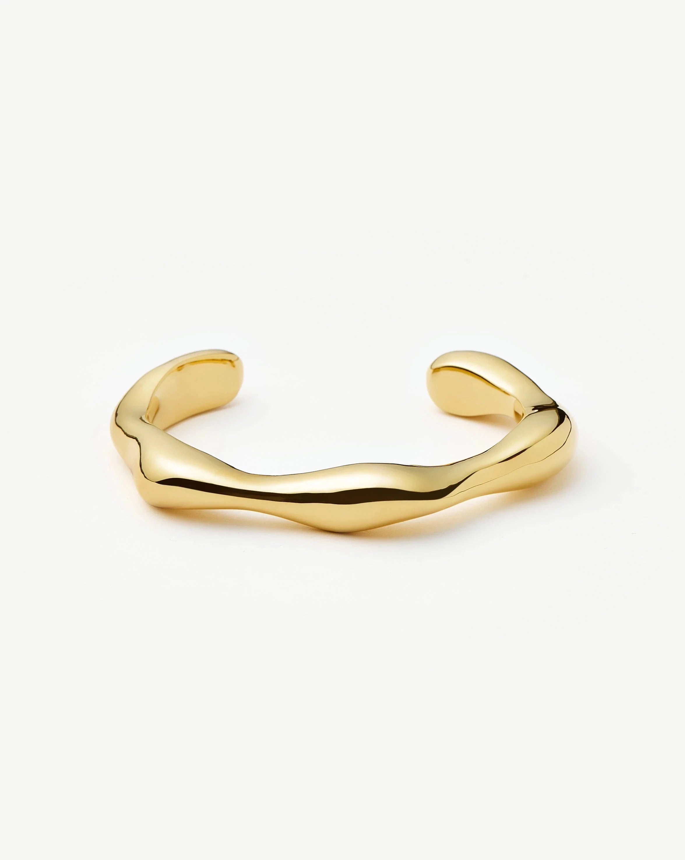 Eny Puffy Cuff Bracelet for Women - 18k Gold Plated Adjustable Bangle - Elegant Stackable Bracelet for Everyday Wear, Parties & Special Occasions