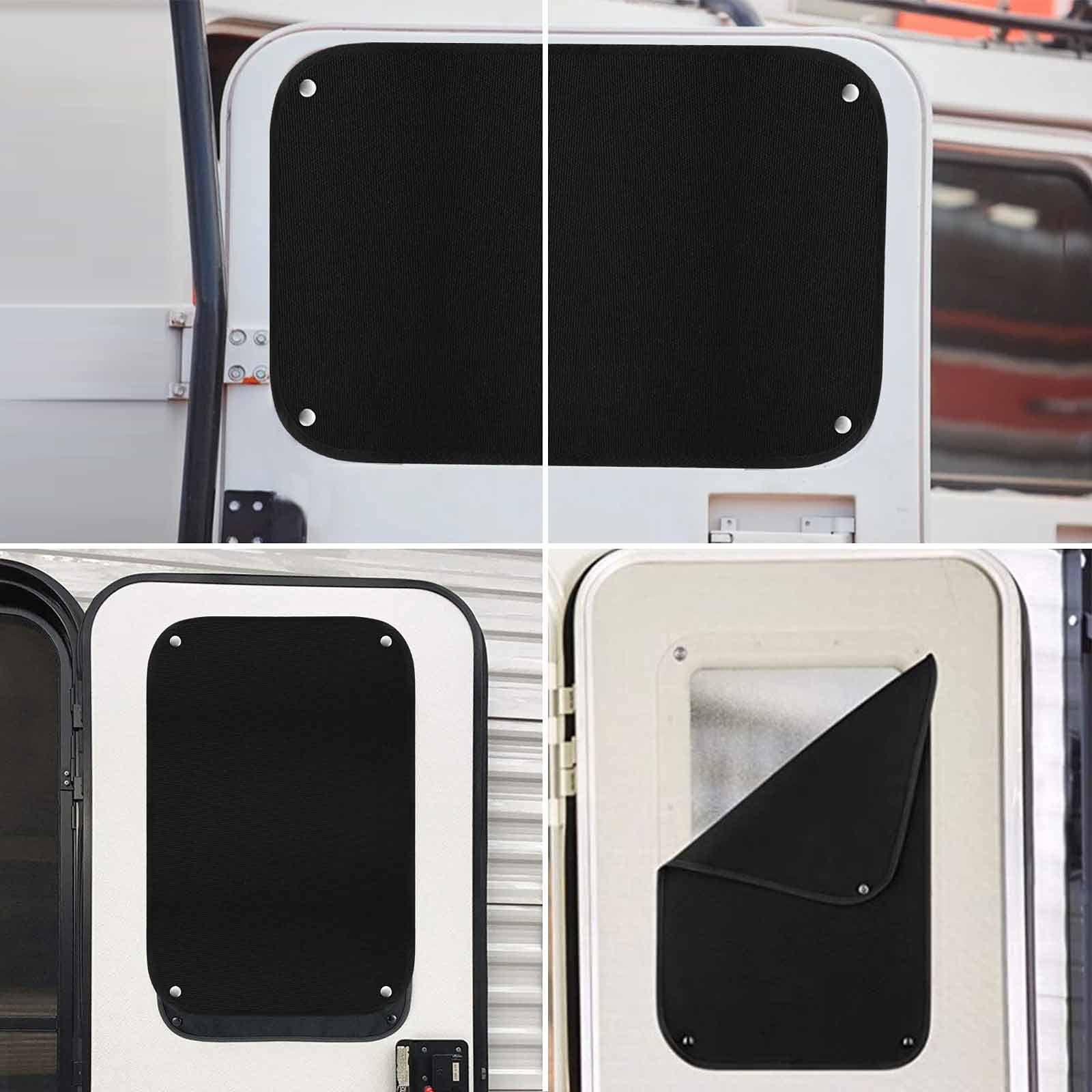 RV Door Window Shade Cover - Black Privacy Blinds for Camper & Travel Trailer - 2 Pack Sun Blocking Window Shades | Perfect for RV, Motorhome, and Camping Trips to Block Sunlight and Ensure Privacy
