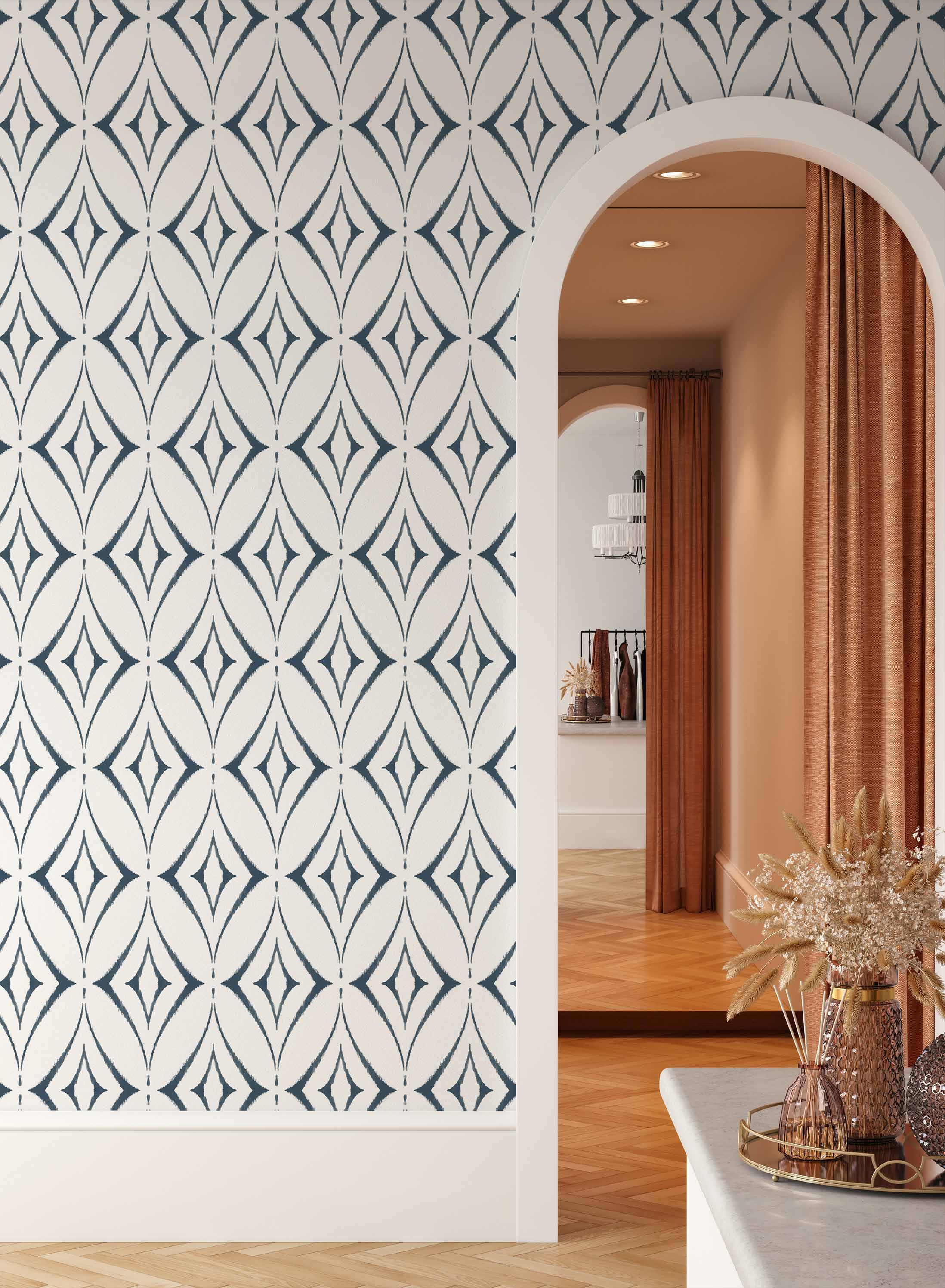 Jaipur-Inspired Wallpaper - Exquisite Indian Floral & Geometric Patterns for Home Decor | Perfect for Living Room, Bedroom & Accent Walls