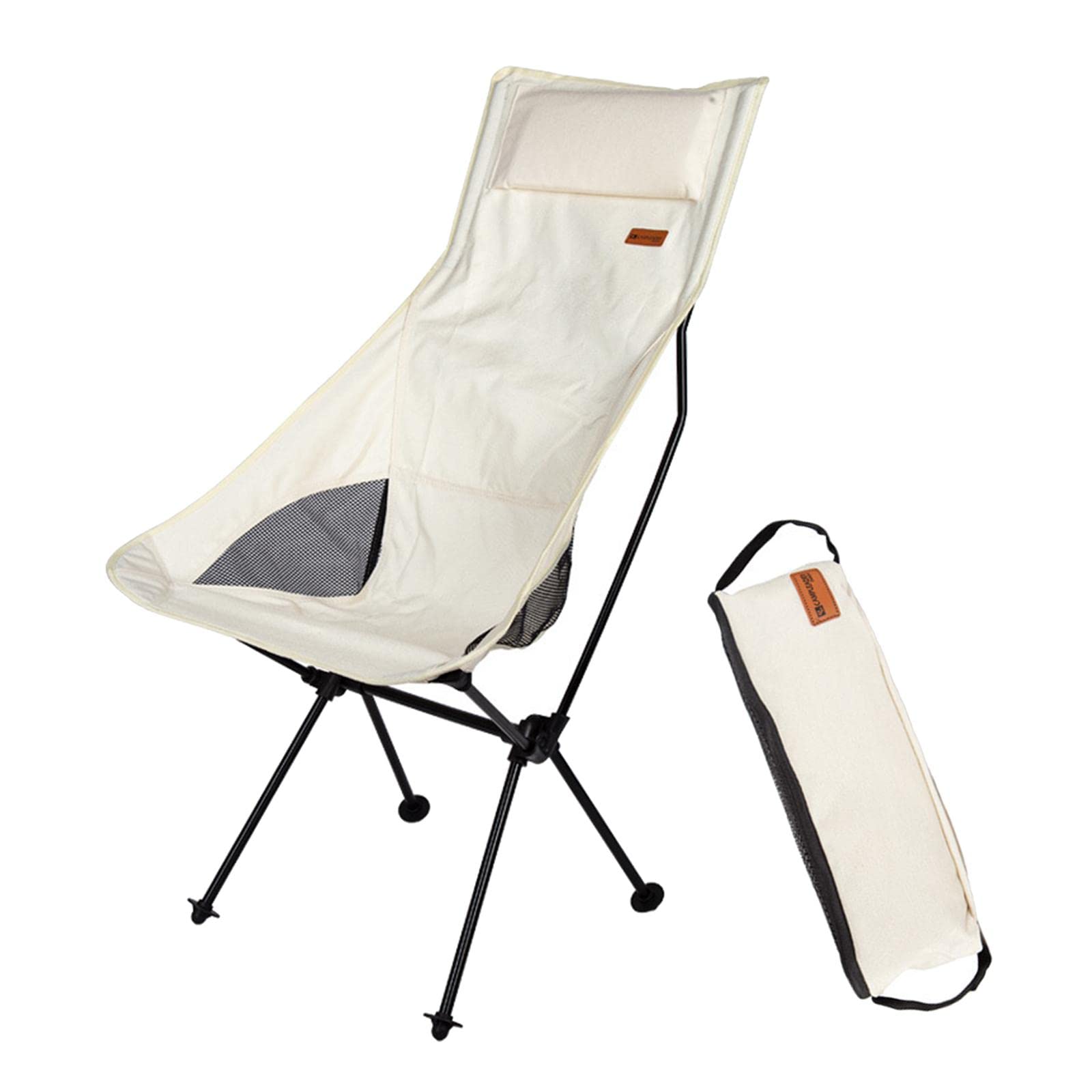Portable Folding Moon Chair with High Back & Armrests - Lightweight Camping Chair with Storage Bag for Outdoor Activities, Hiking, Fishing, Beach, Picnics & Backyard Relaxation