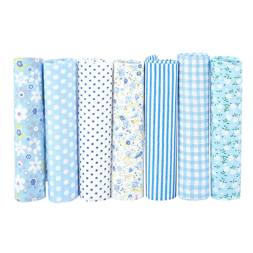 Premium Cotton Fabric Set - 7pcs Durable DIY Sewing Craft Material for Wallets, Tablecloths & Bed Sheets (25x25cm) | Perfect for Home Decor, Quilting & Handmade Projects