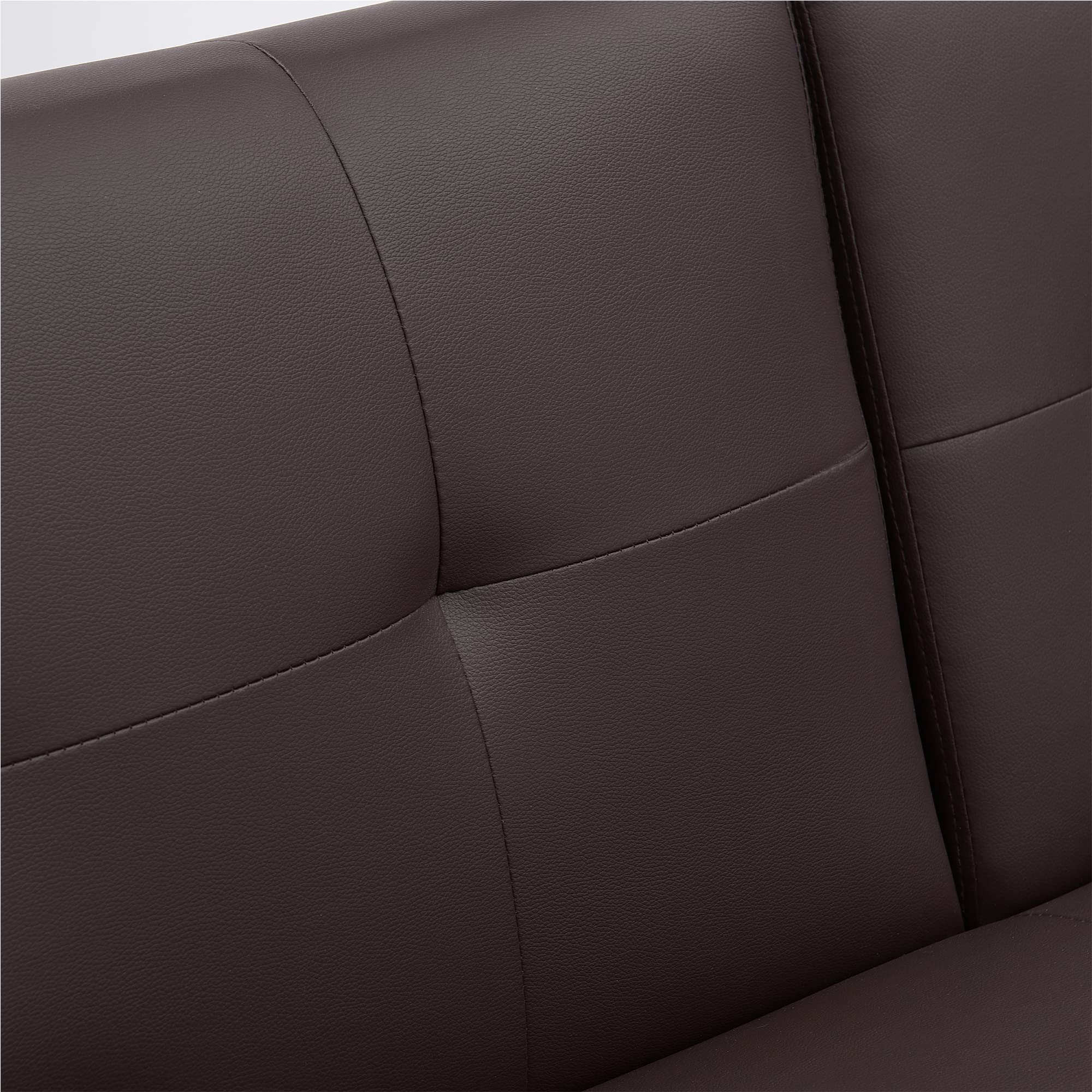Modern Faux Leather Convertible Futon Sofa Bed - Foldable Sleeper Couch with Cup Holder for Small Spaces, Living Room, Apartment & Dorm - Bonus Room Furniture (Brown, 67