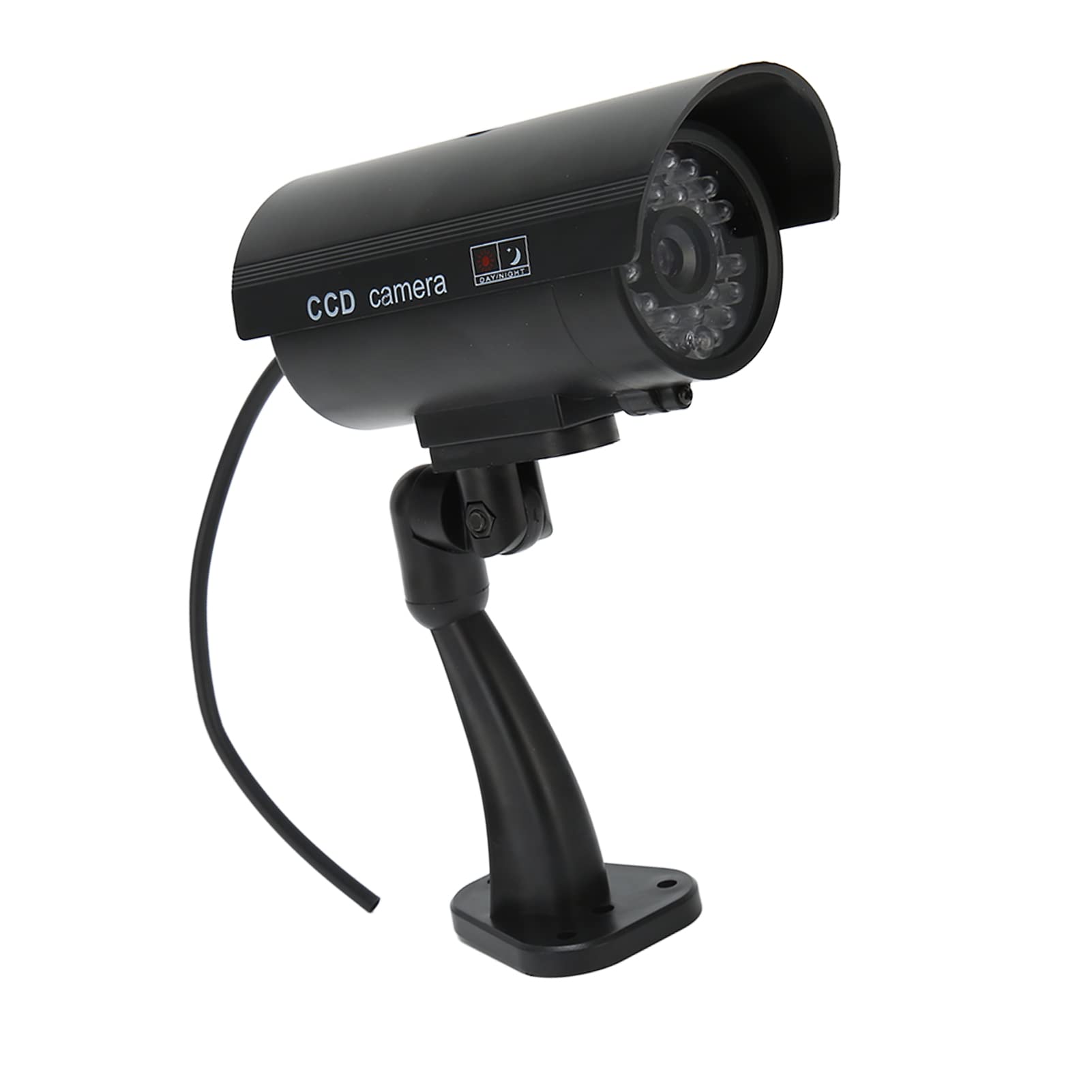 Realistic Fake Security Camera with Red Flashing Light & Warning Sticker - Dummy Surveillance Camera for Home, Office & Outdoor Use