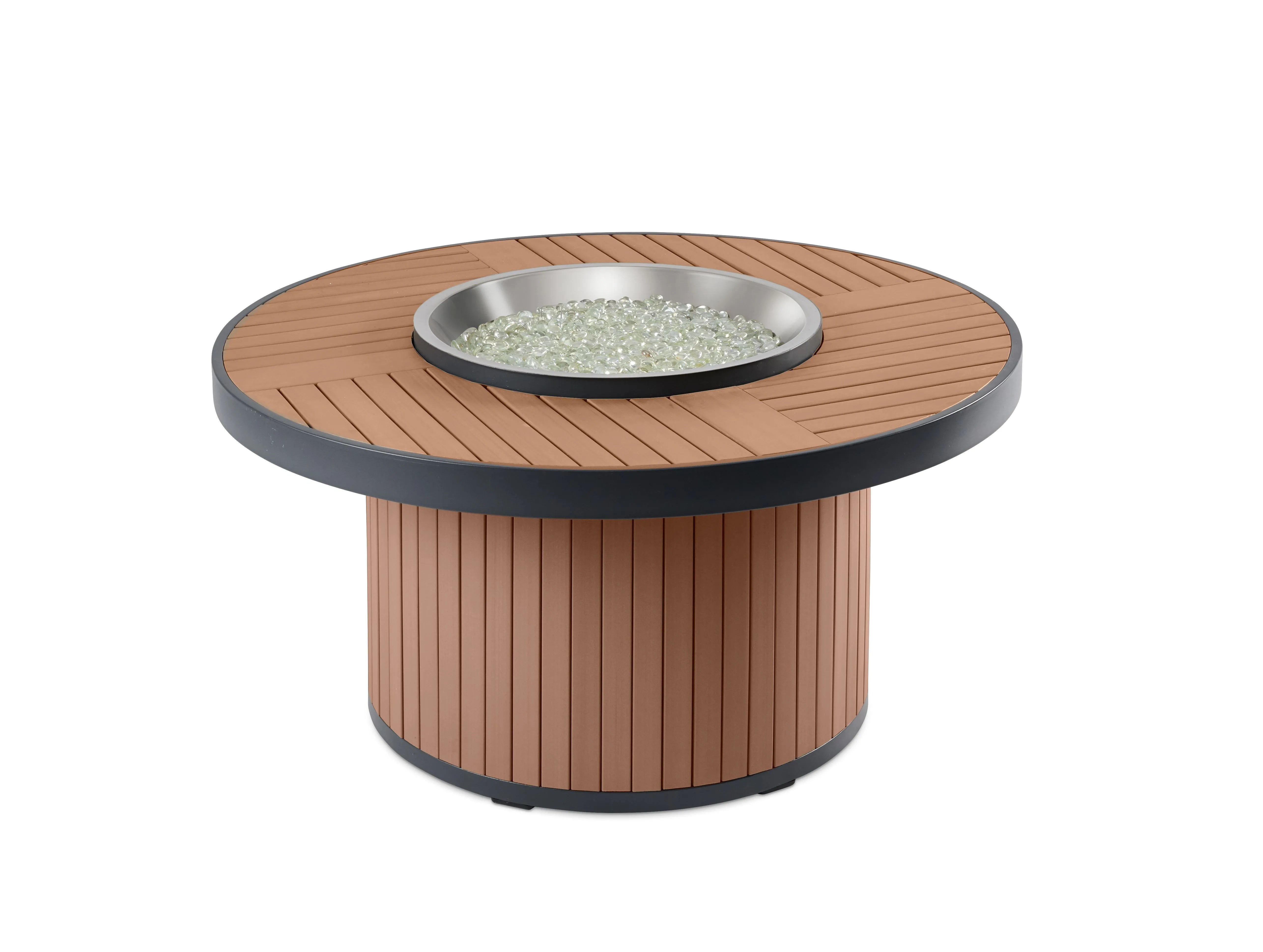 Kenwood Round Gas Fire Table - Outdoor Patio Heater with Lava Rocks - Perfect for Backyard, Deck, and Poolside Gatherings