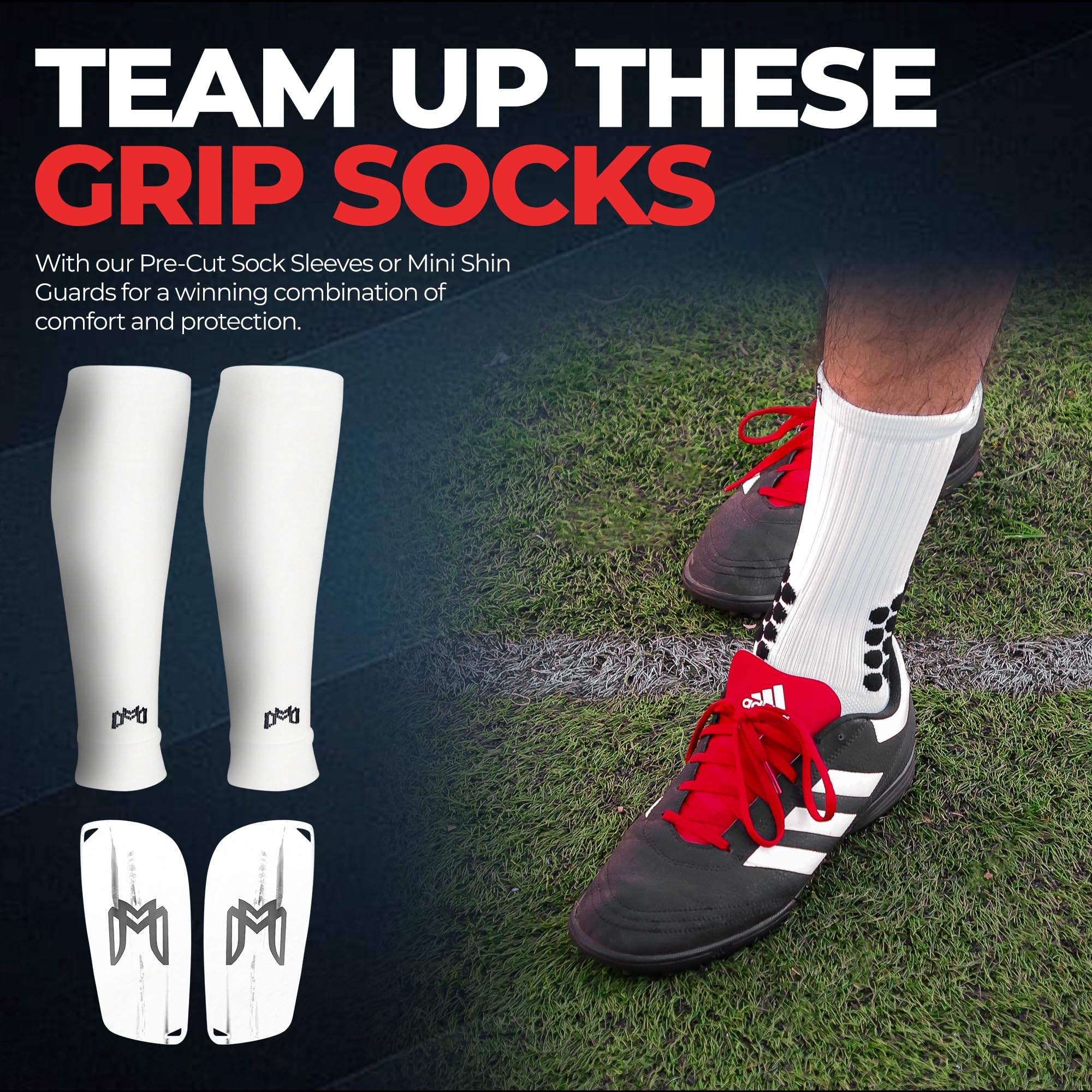 Soccer Grip Socks - Cushioned Ankle Protection, NonSlip Athletic Socks with Grip Pads for Men, Women & Youth - Perfect for Training, Matches & Outdoor Sports