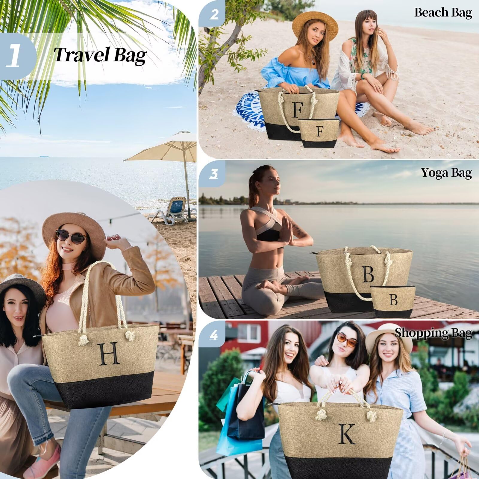 TOPEAST Christmas Gifts for Women - Beach Travel Bag with Makeup Pouch | Perfect for Mom & Friends Birthday