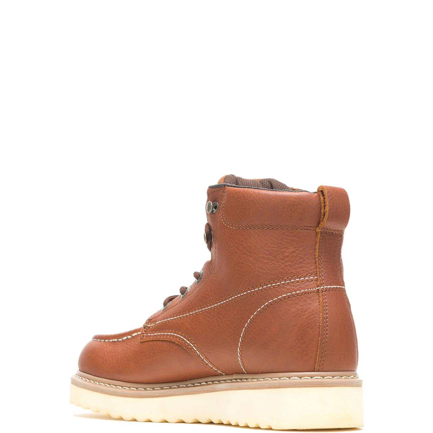 Moc Toe 6-Inch Steel Toe EH Safety Work Boots for Men - Tan Leather Construction Work Boots - Ideal for Construction, Warehouse & Industrial Work