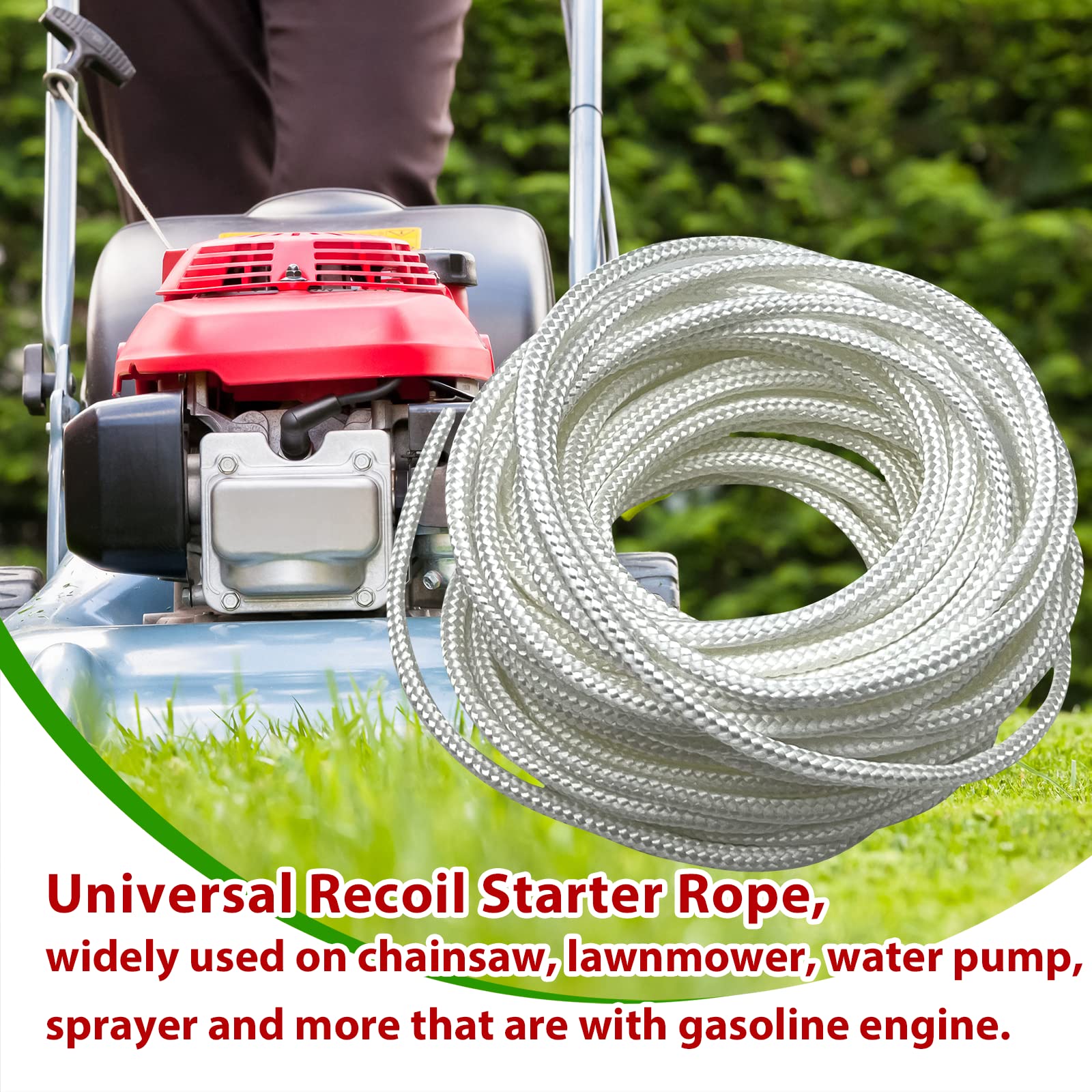 3.5mm Replacement Recoil Starter Pull Cord for Husqvarna STIHL Craftsman Chainsaw Lawn Mower Trimmer - Durable Starter Rope for Easy Engine Starting in Outdoor Power Equipment