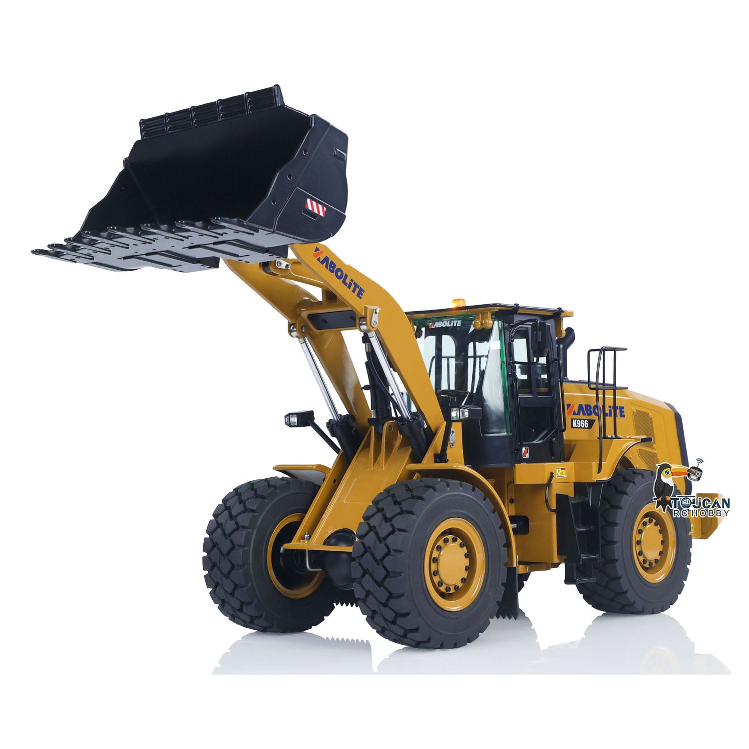 HUINA K966 KABOLITE 2.4Ghz 1/16 Scale Hydraulic RC Loader Truck with 7500mAh Battery & 8-Channel Radio Control - Realistic Construction Toy for Adults and Kids - Perfect for Backyard Digging, Construction Play, and RC Enthusiasts
