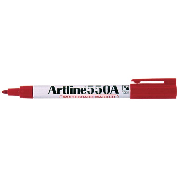 Artline 550A Whiteboard Markers - 12 Pack Red 1.2mm Bullet Tip Dry Erase Markers for Office, Classroom & Home Use - Non-Toxic & Low-Odor