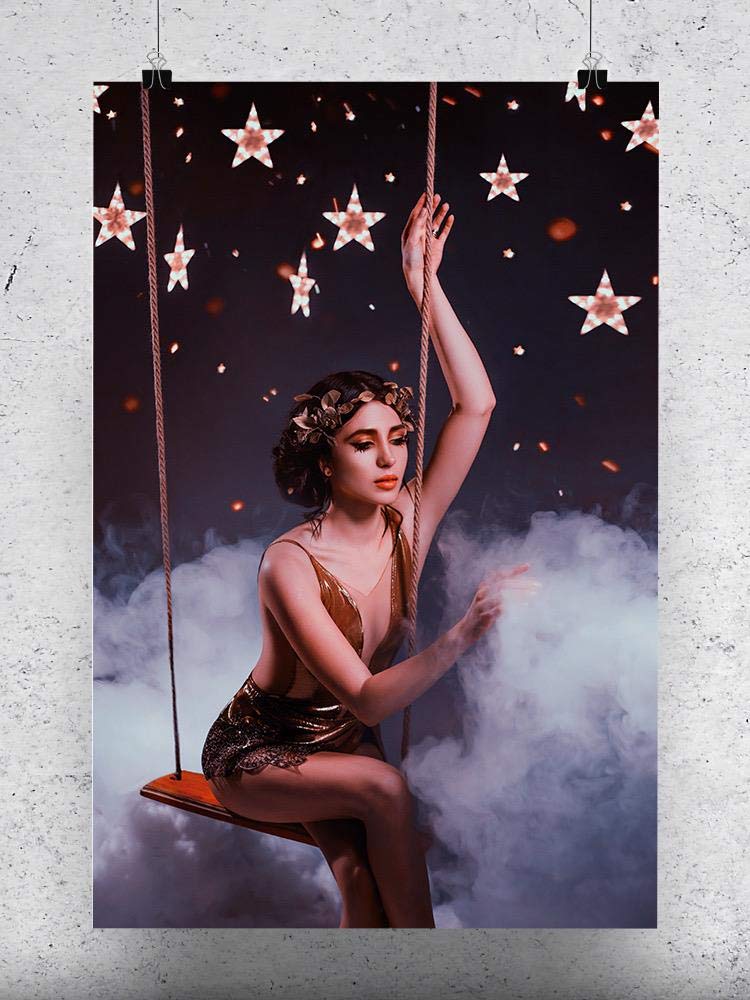 Night Young Girl Poster - Vintage Aesthetic Wall Art for Teen Bedroom Decor, Dorm Room, Living Room & Office - Perfect Gift for Girls & Teens
