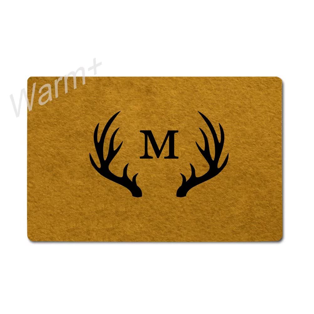 Custom Personalized Deer Head Doormat - Non-Slip Rubber Backing, 23.6x15.7 Inch Indoor/Outdoor Entry Mat for Home Decor - Perfect for Front Door, Porch & Mudroom Protection