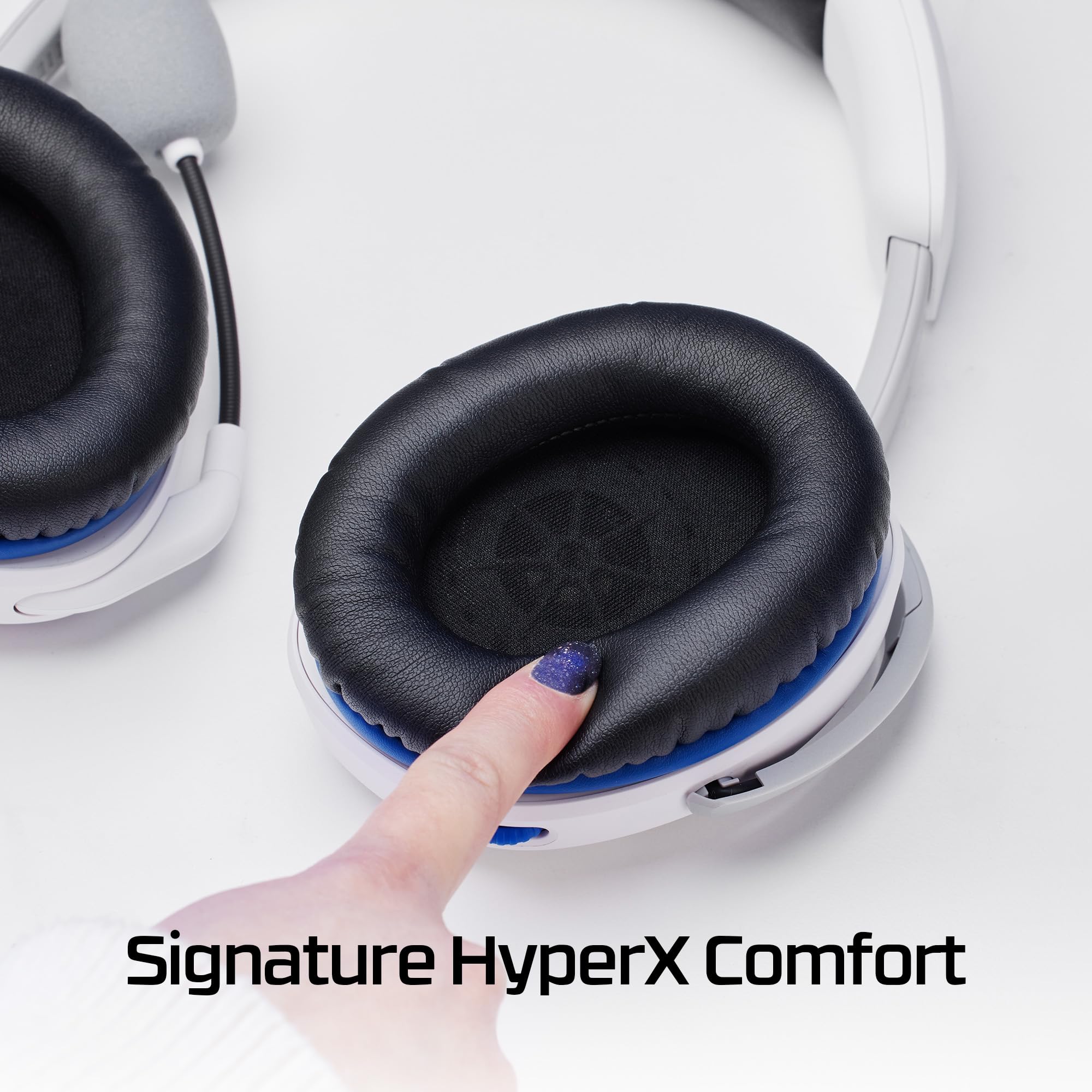HyperX Cloud Stinger 2 Gaming Headset - Lightweight Wired Headphones with Signature Comfort & Adjustable Headband for PS5, PS4, PC - Perfect for Competitive Gaming & Long Sessions (White)