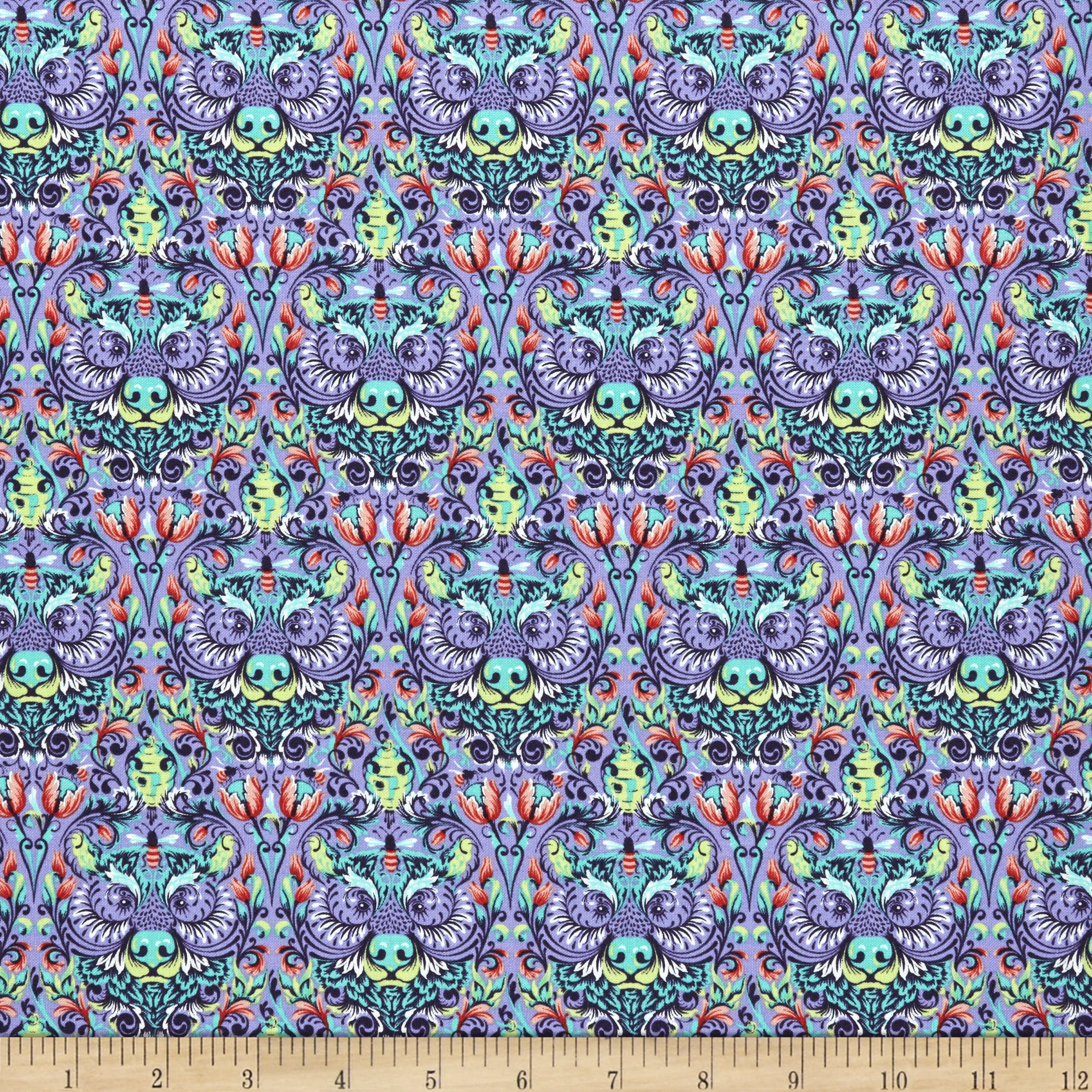 Tula Pink Tiny Beasts Bear with Me Glimmer Fabric by The Yard - Premium Cotton Quilting Material for DIY Crafts, Quilts & Home Decor Projects