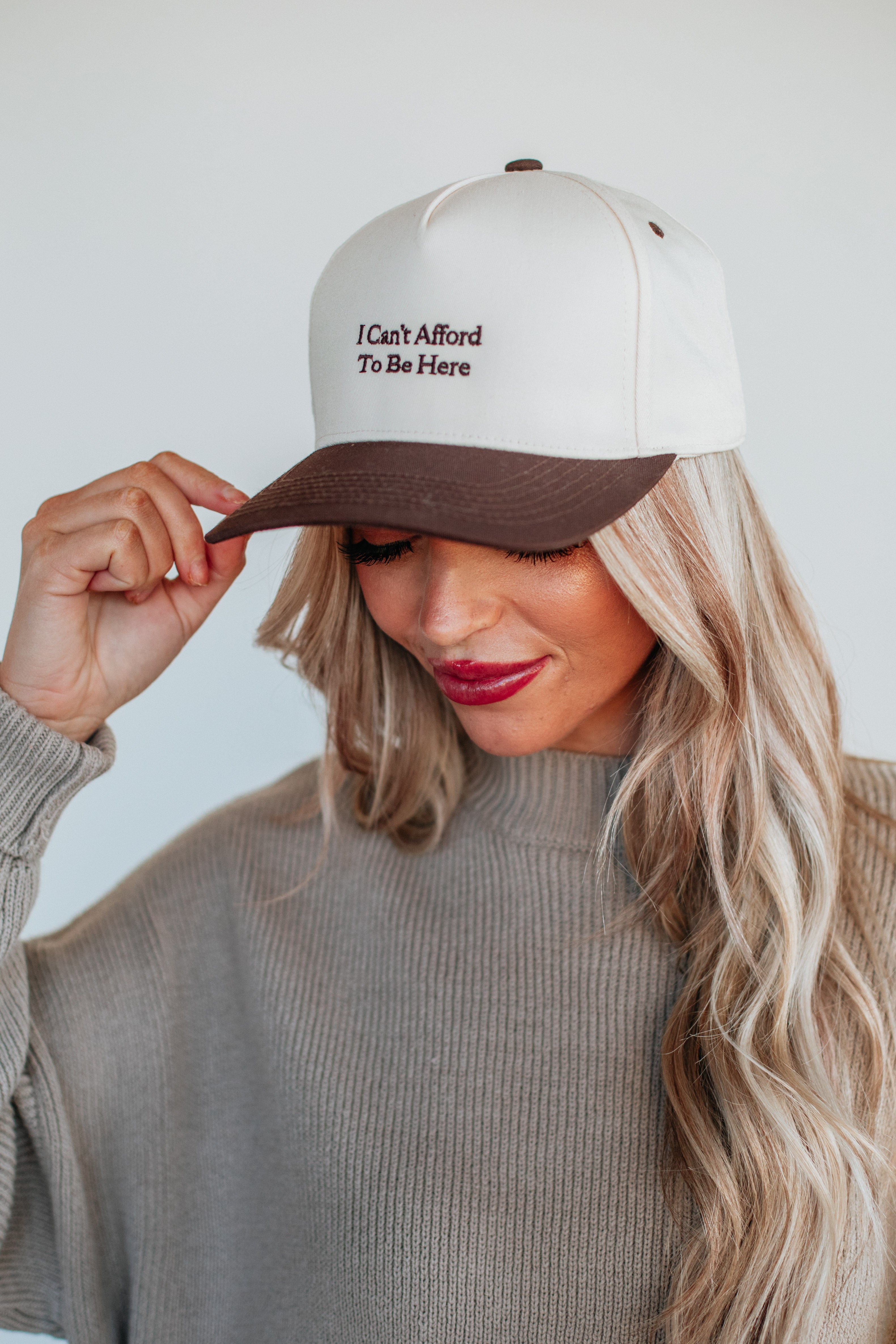 Funny 'I Can't Afford To Be Here' Trucker Hat - Adjustable Snapback Cap for Men & Women - Perfect for Road Trips, Concerts, and Outdoor Adventures