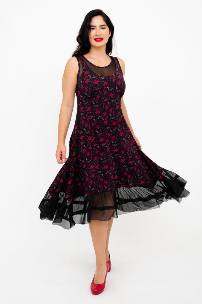 Danube Dress - Soft Red Bamboo Fabric Women's Summer Dress for Casual Wear, Beach Outings & Date Nights