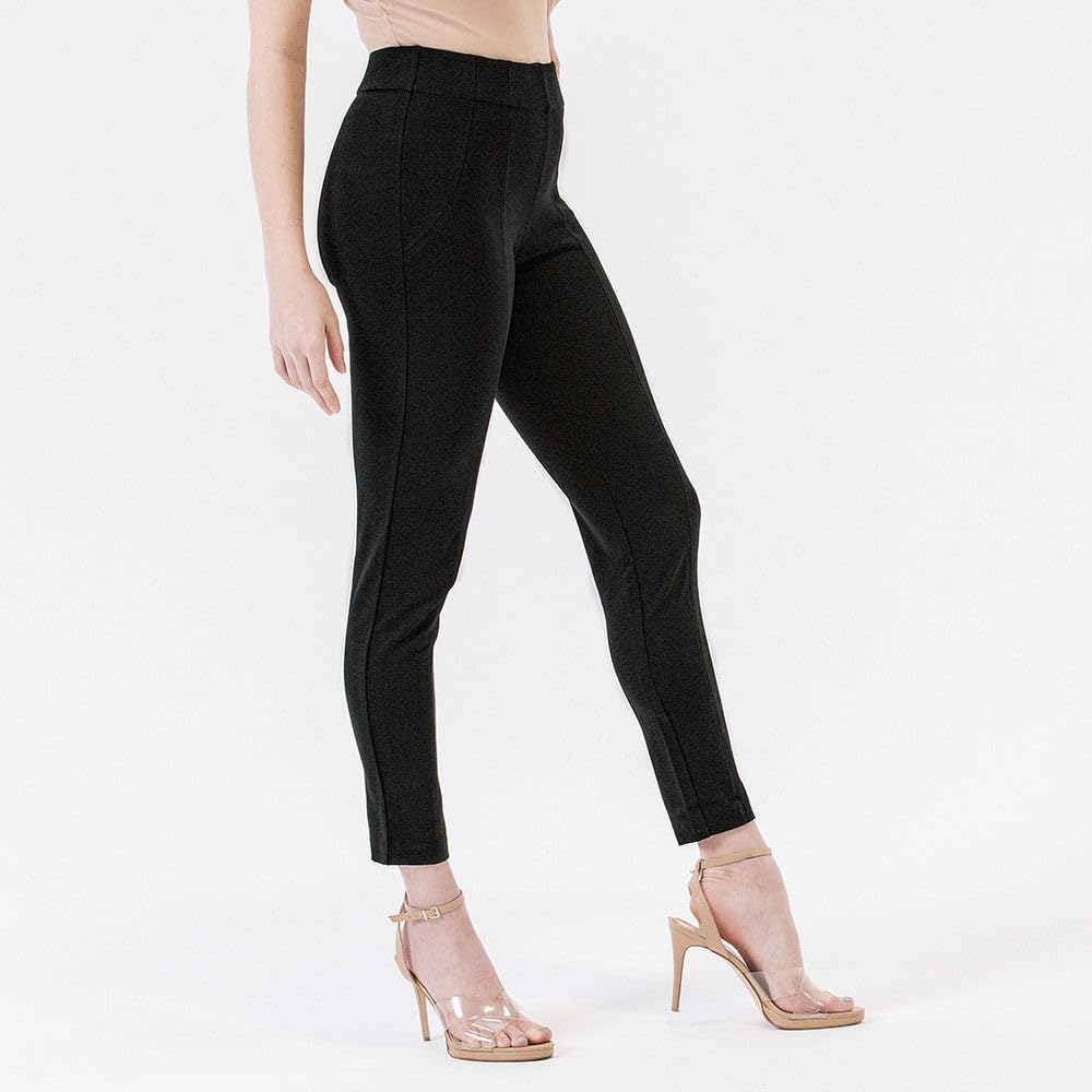 Thalian Women's Slim Fit Ponte Pants - Comfortable Office & Travel Wear