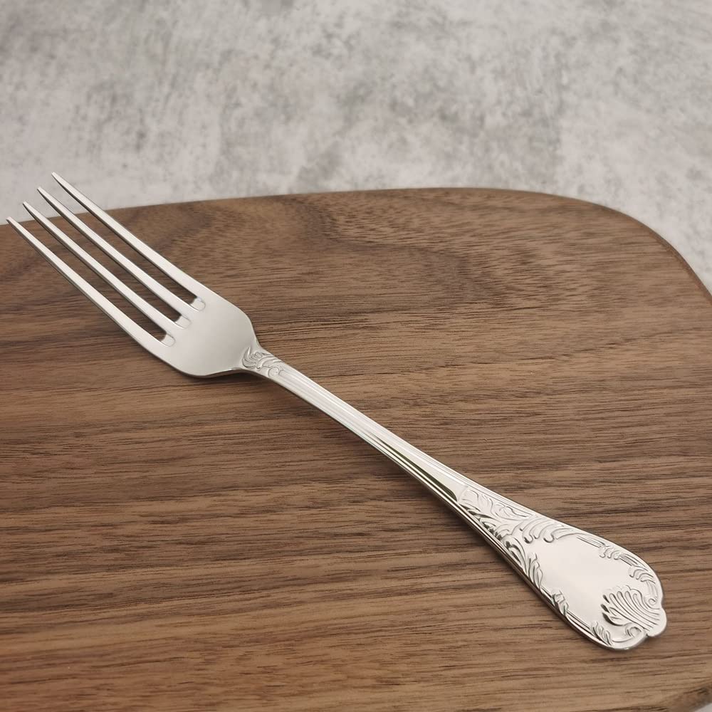 24-Piece Silverware Set for 6 - Stainless Steel Flatware Cutlery with Retro Royal Palace Design - Mirror Polished Tableware for Home, Kitchen, Hotel & Restaurant - Perfect for Dinner Parties, Weddings & Formal Dining