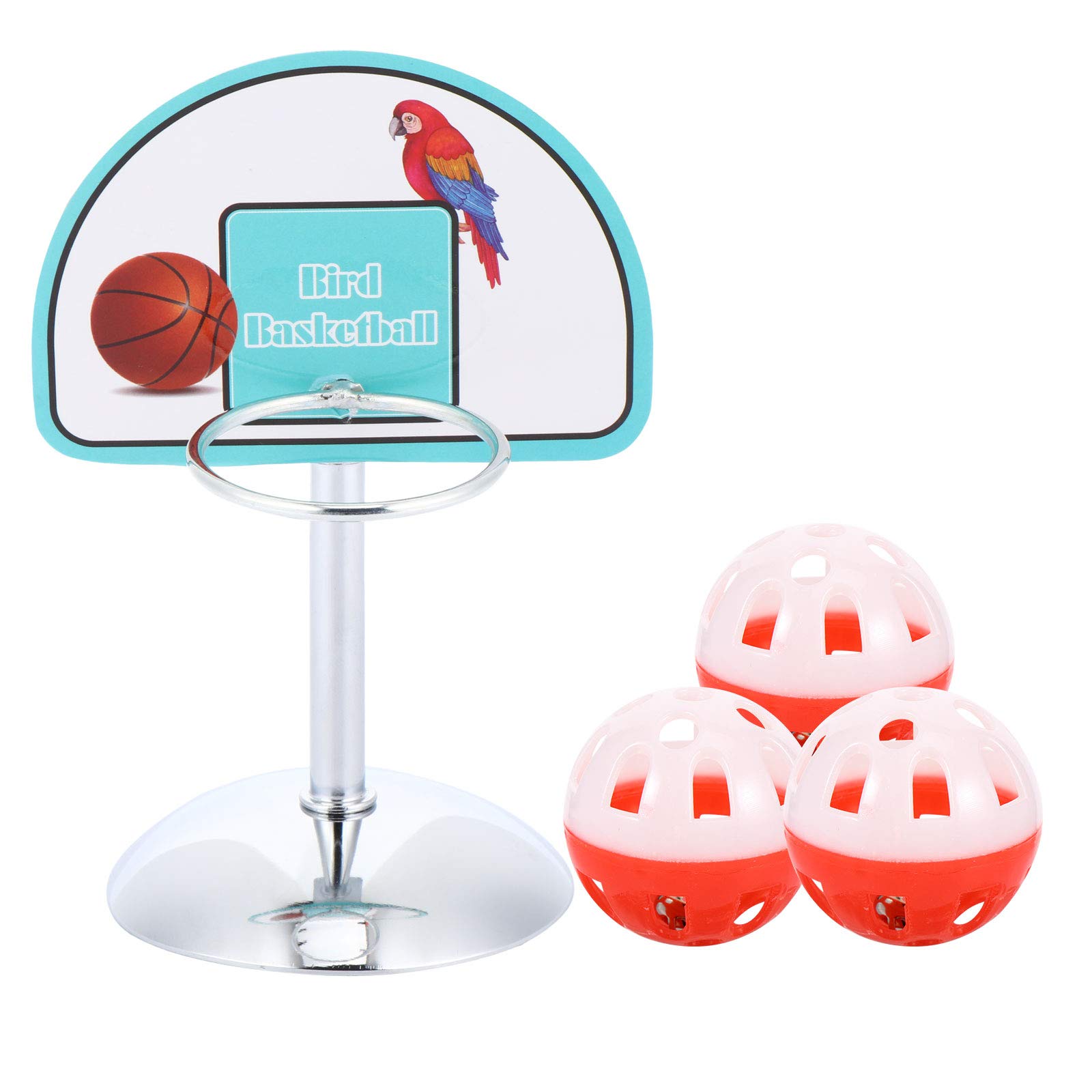 Baluue 4Pcs Mini Parrot Basketball Stand Toys - Interactive Bird Training & Educational Plaything for Small Pets - Perfect for Cage Enrichment & Playtime Activities