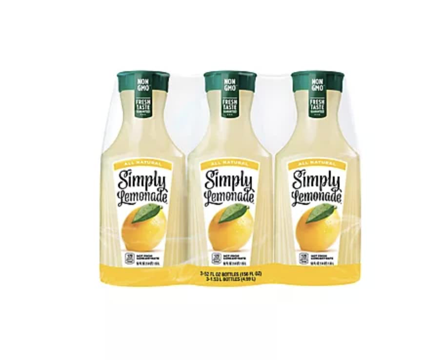 Simply Lemonade - 6 Bottles (312 Fl Oz Total) | Refreshing Lemonade Drink for Summer, Parties, BBQs & Family Gatherings | 100% Natural Ingredients | Non-GMO & Gluten-Free