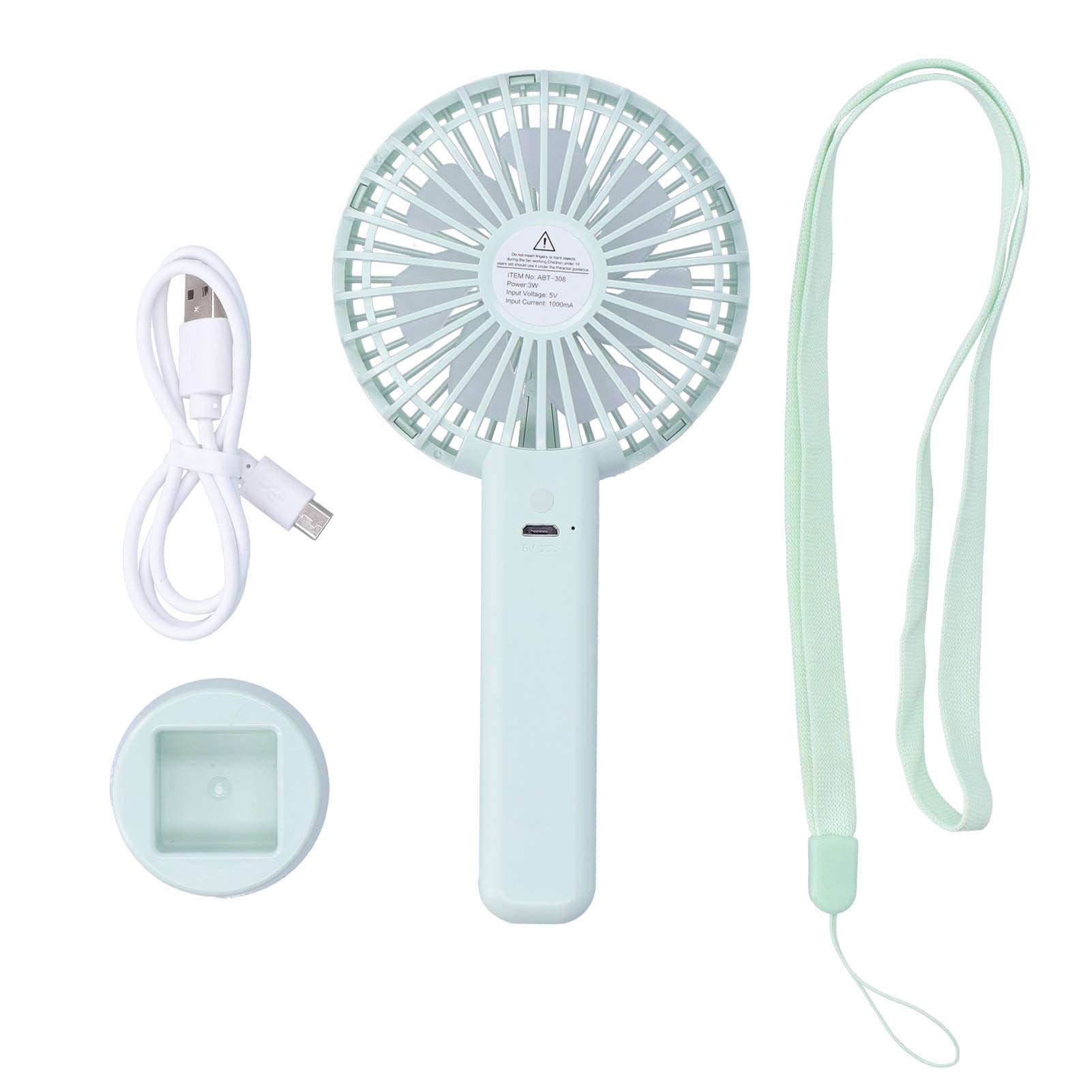 Pssopp Portable Handheld Mini USB Fan - 3 Speed Adjustable, Rechargeable, Ultra Quiet Personal Cooling Fan for Travel, Office, Outdoor, Camping & Home Use