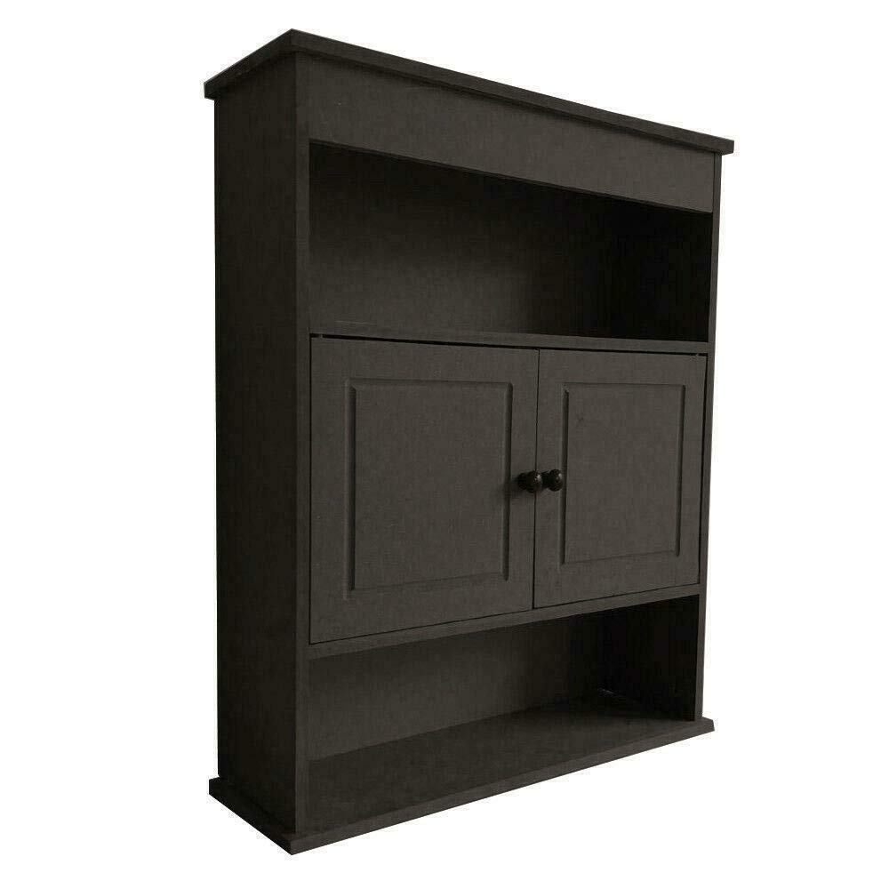 Wall Mount Bathroom Cabinet - Wooden Storage Shelf Organizer in Brown | Bathroom Accessories Set for Towels, Toiletries & Decor | Perfect for Small Bathrooms & Vanities