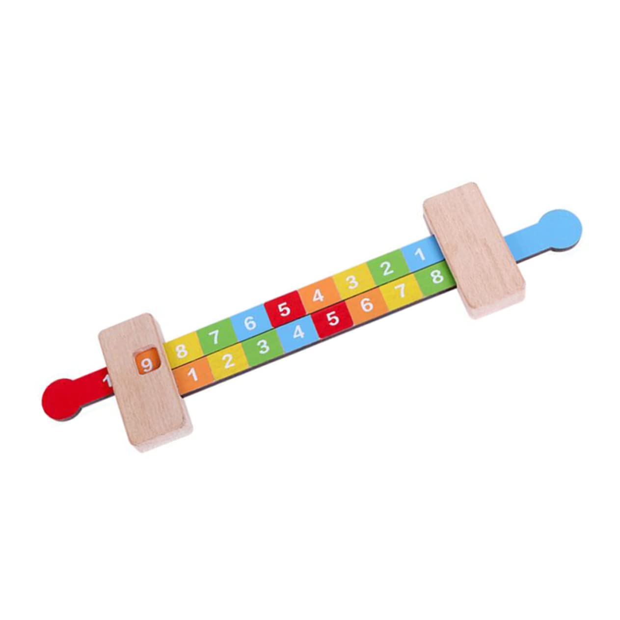 VICASKY Wooden Number Matching Ruler - Early Learning Math Toy for Kids, Educational Counting Game for Preschool & Kindergarten, Perfect for Homeschool & Classroom Activities