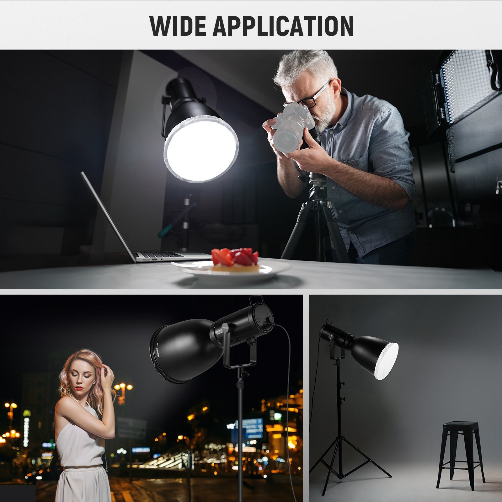 NEEWER FR30 11.6/29.5cm Deep Focus Reflector for Photography & Video Lighting - Perfect for Studio, Portrait, and Product Shoots