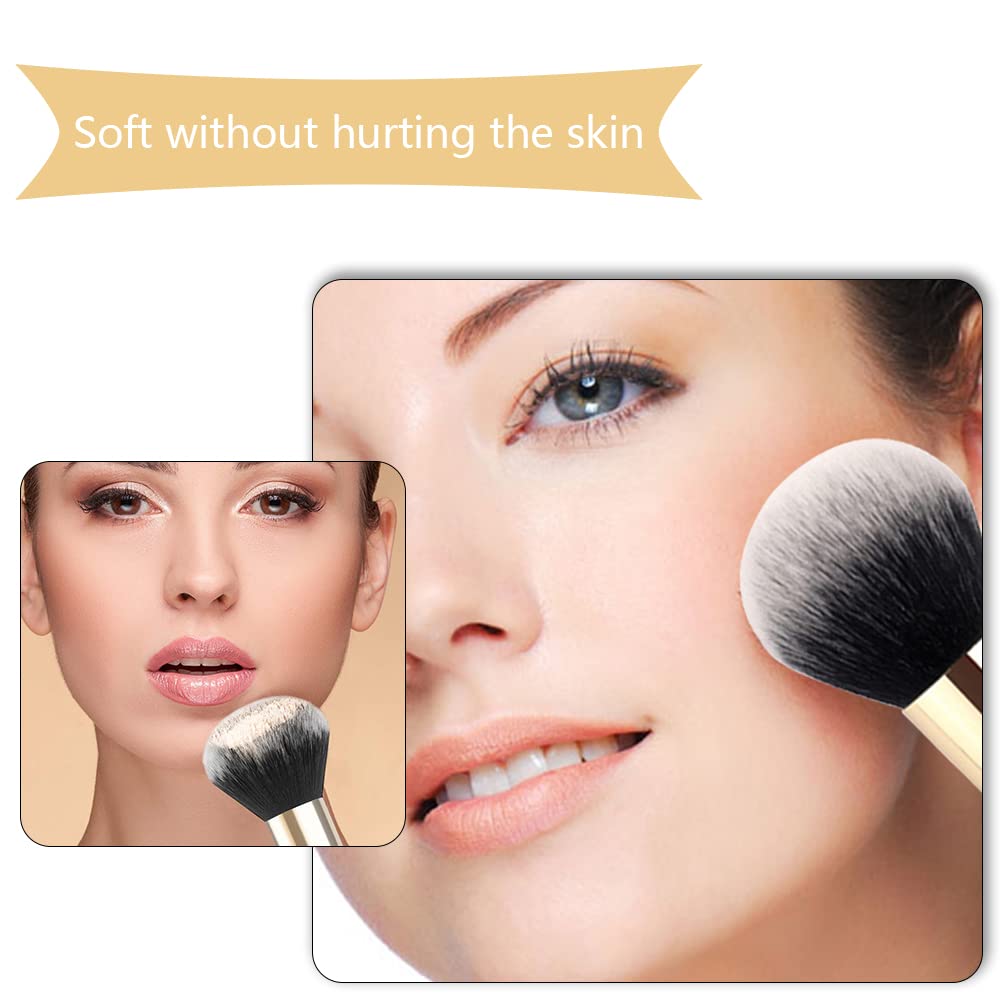Premium Large Fluffy Powder Brush - Soft Blush & Foundation Makeup Brush for Mineral Loose Powder, Highlighting & Contouring | Ideal for Daily Makeup, Professional Use & Travel Beauty Kit
