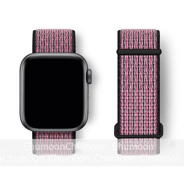 Adjustable Nylon Sport Band for Apple Watch 38mm 40mm 41mm 42mm 44mm 45mm - Durable Braided Weave Strap for Running, Workout & Outdoor Activities