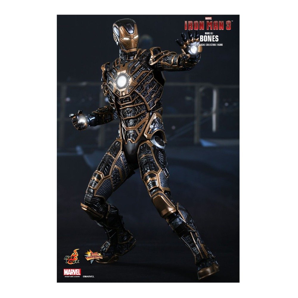 Hot Toys Iron Man Mark 41 Bones 1/6 Scale Collectible Action Figure - Movie Masterpiece from Iron Man 3 | Perfect for Marvel Fans, Display Collections & Superhero Decor