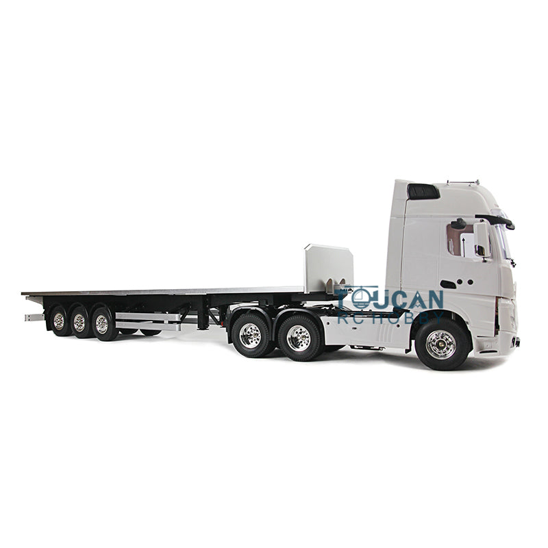 1/14 Scale 6x4 Metal RC Flatbed Lorry Trailer - Radio Controlled Dump Trailer Tractor Truck Kit for DIY Model Electric Vehicle | Perfect for Construction Site Play, RC Car Shows & Collector Displays