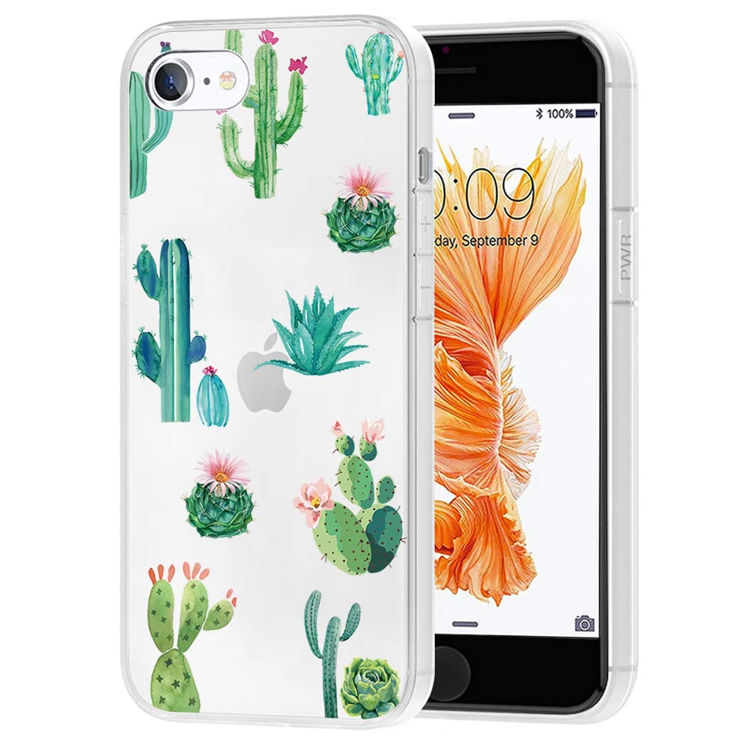 Clear Shockproof TPU Phone Case for iPhone 6/6S 4.7 inch - Cute Cactus Design Protective Cover for Women & Girls | Perfect for Everyday Use, School, Work & Travel