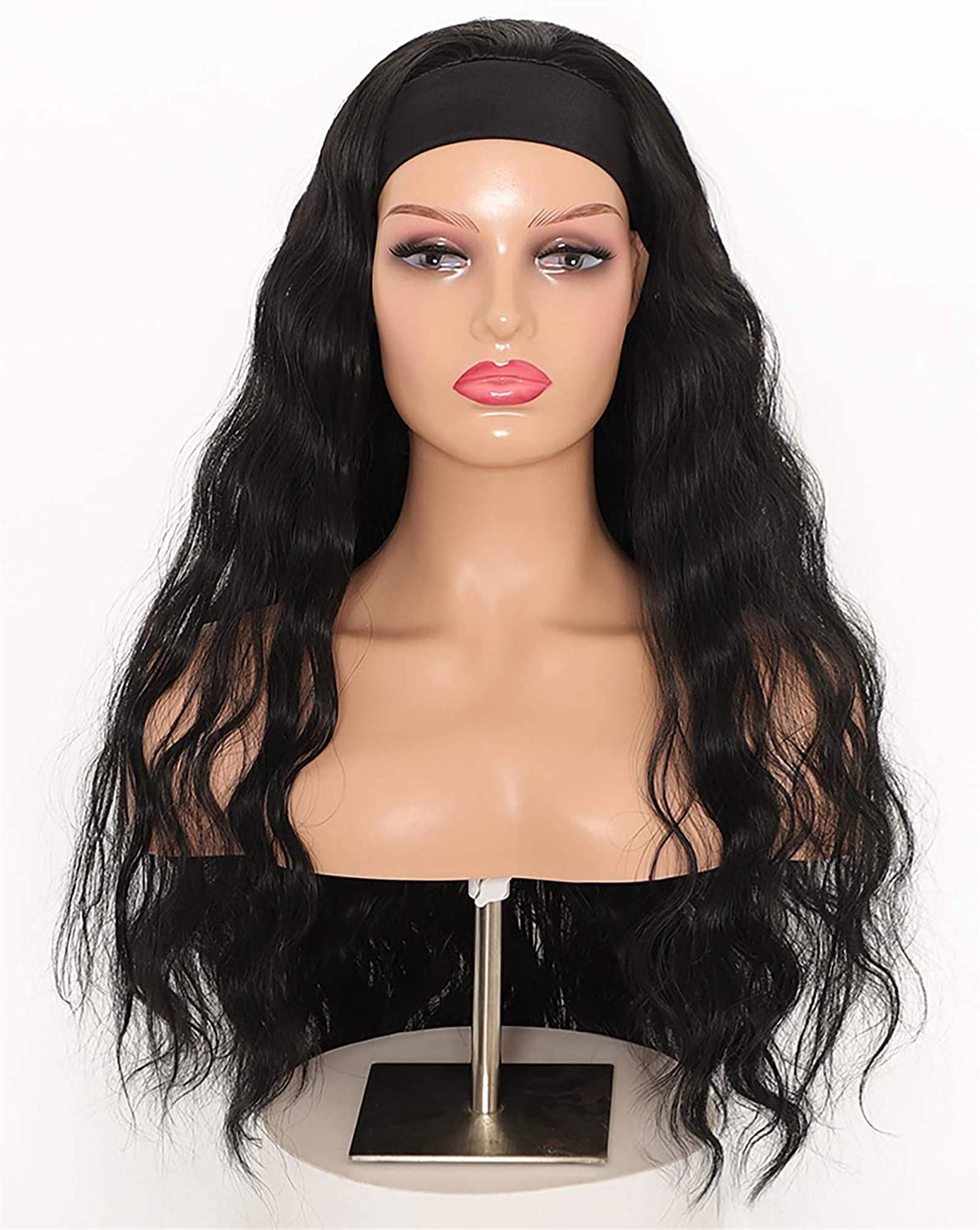 PIAOLIGN Black Corn Wave Headband Wig for Women - 14 Inch Afro Synthetic Hair Headband Wig with Corn Perm | Perfect for Cosplay, Parties & Everyday Styling